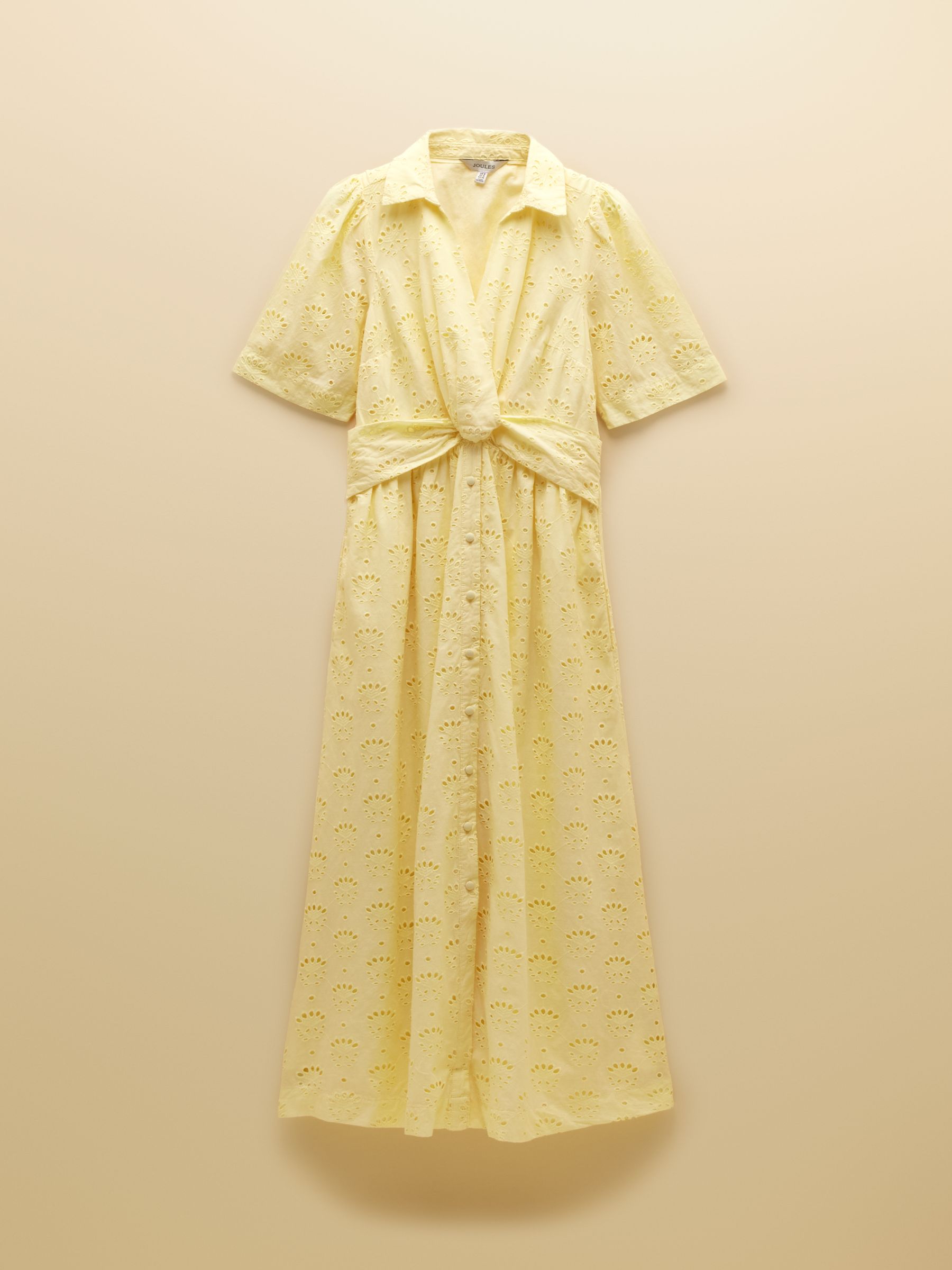 Marina White Broderie Midi Linen Blend Dress - Image 7 of 7