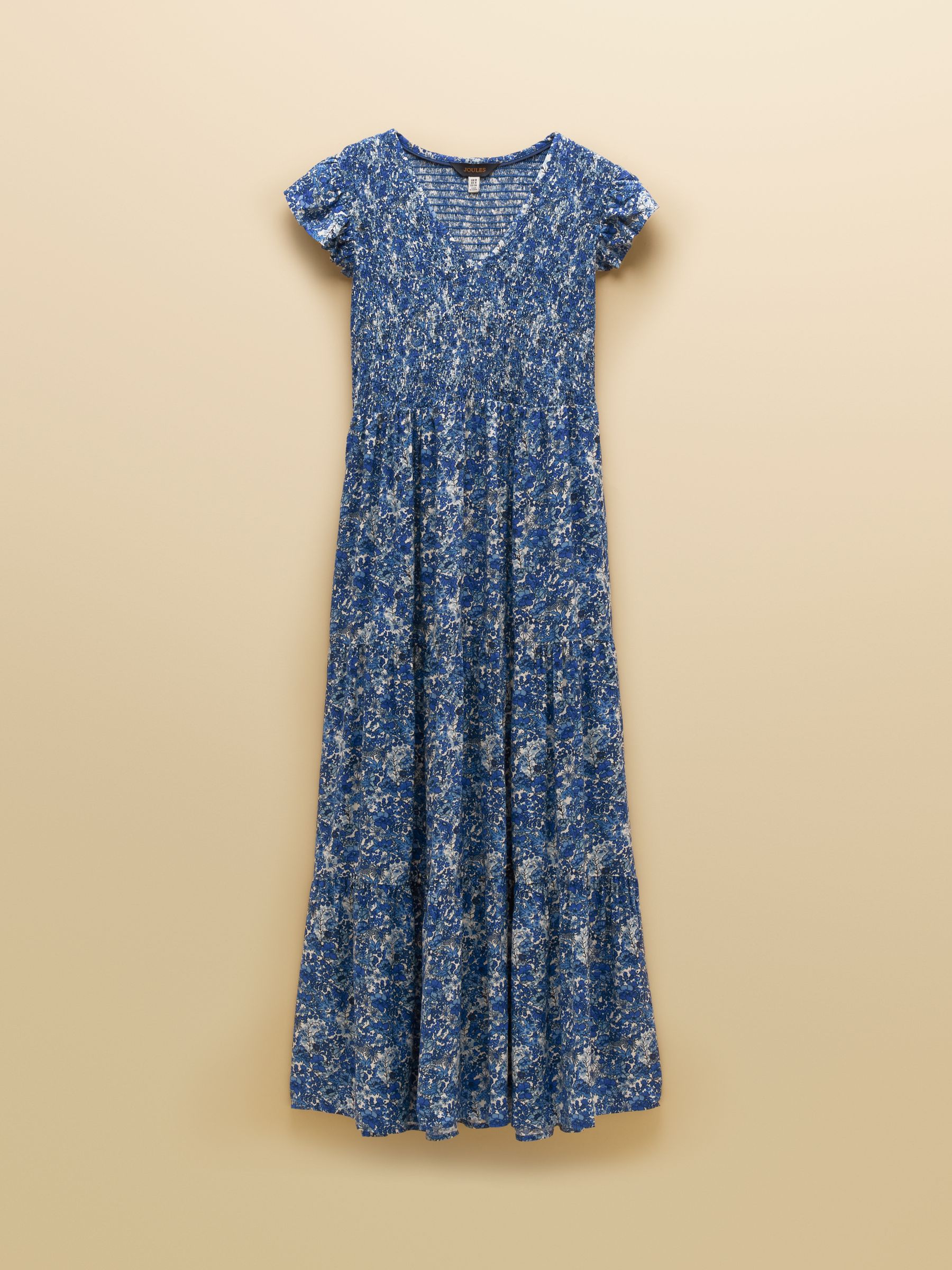 Esme Blue Shirred Maxi Dress - Image 6 of 6