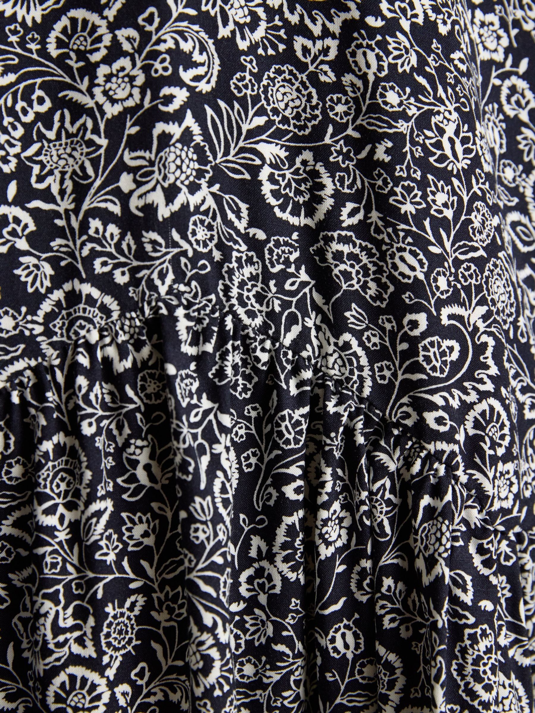 Scarlet Black Floral Woven Dropped Waist Dress - Image 6 of 7