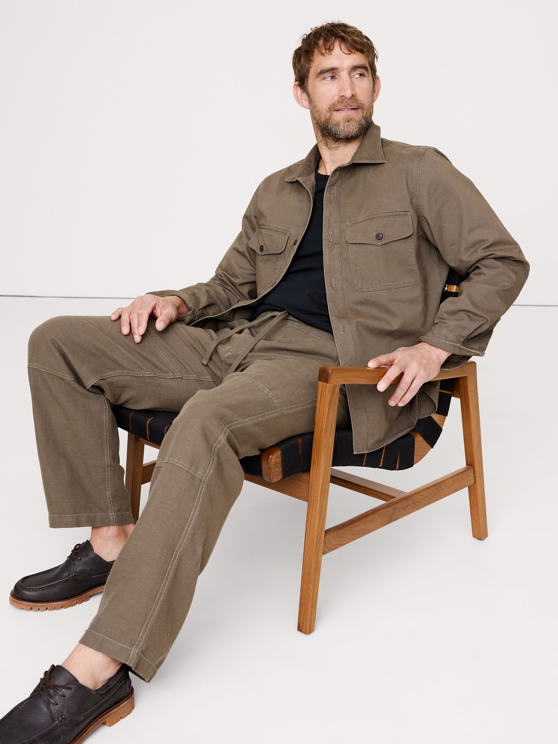 Banana Republic Brown Heavy Twill Overshirt - Image 3 of 5