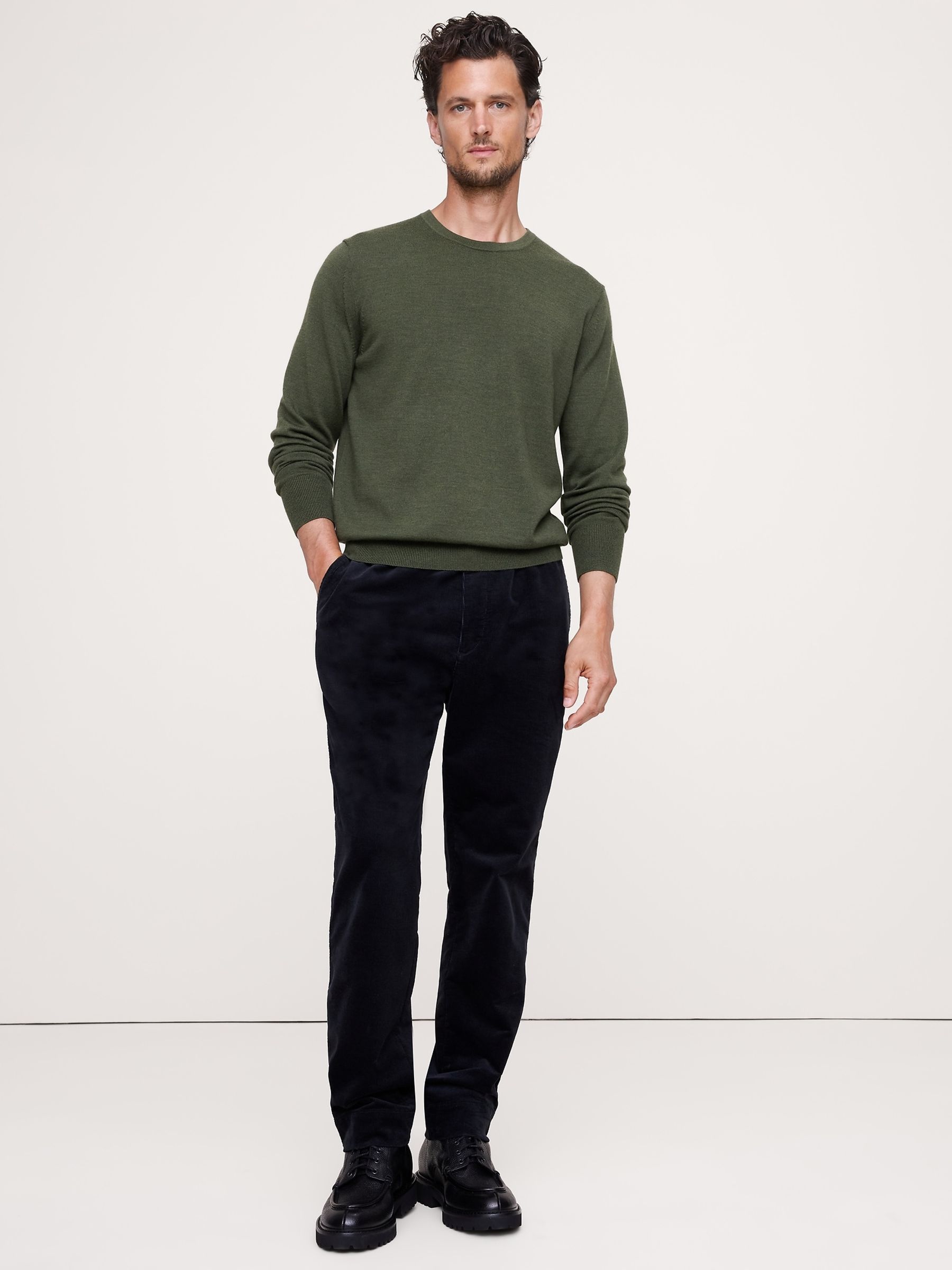 Banana Republic Green Merino Crew Neck Jumper - Image 1 of 1