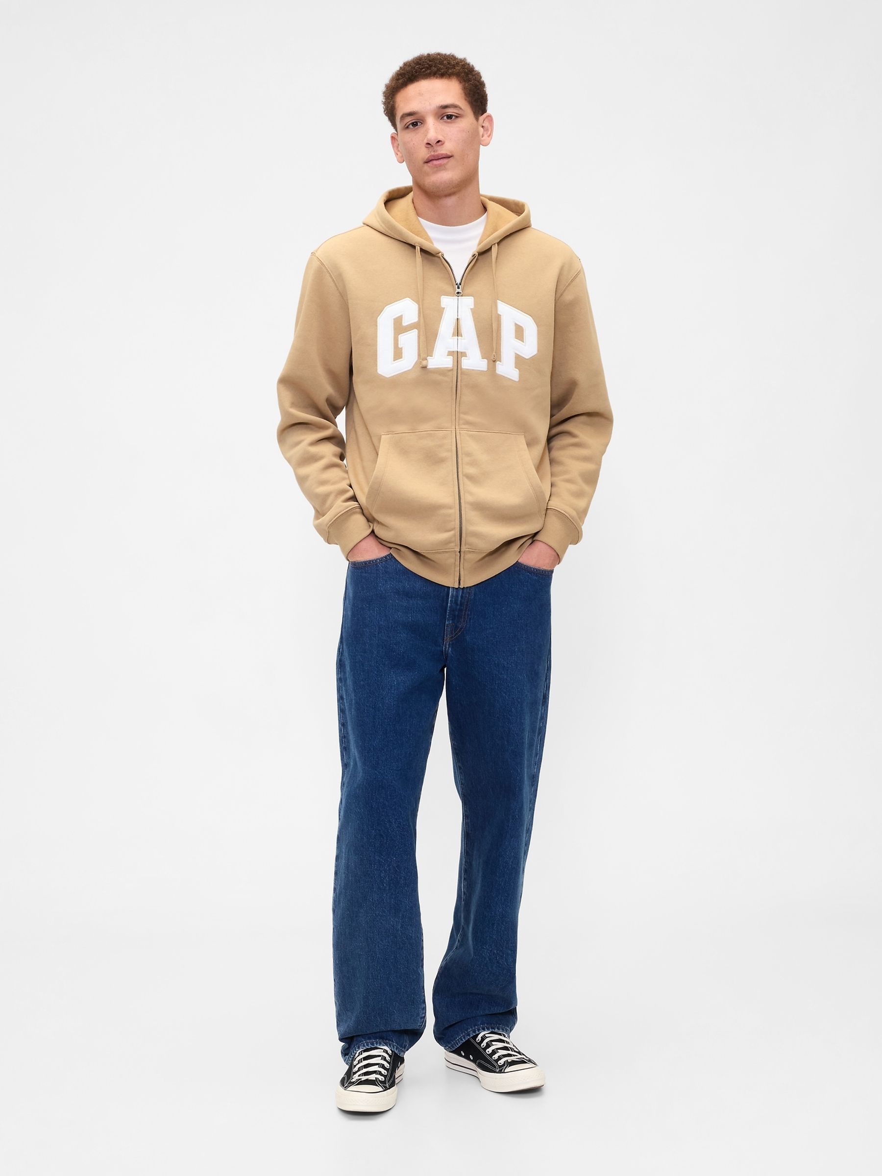 Brown Relaxed Logo Zip Hoodie - Image 3 of 4
