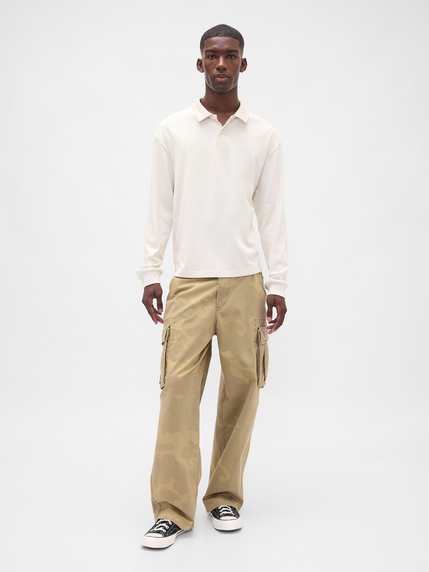 Cream Heavyweight Jersey Polo Shirt - Image 3 of 4