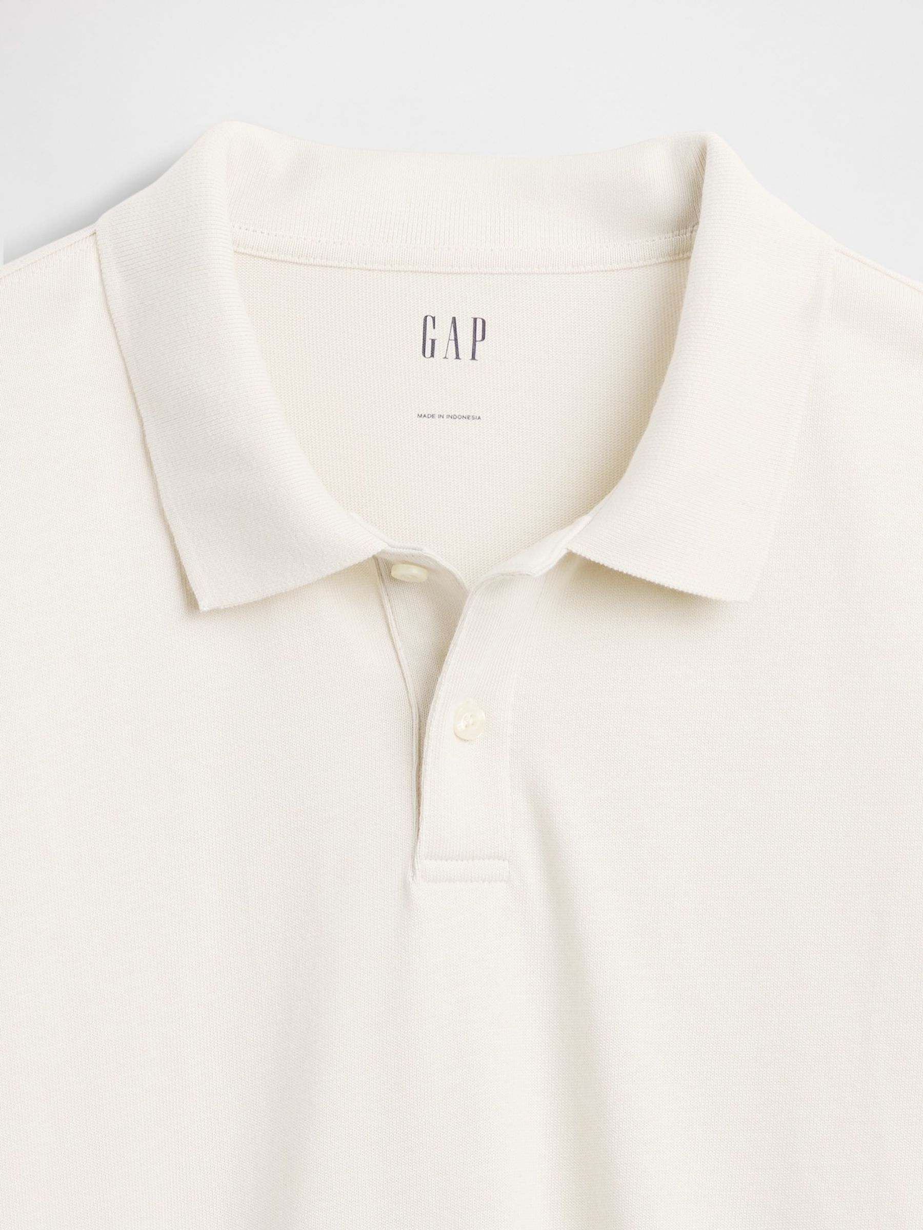 Cream Heavyweight Jersey Polo Shirt - Image 4 of 4