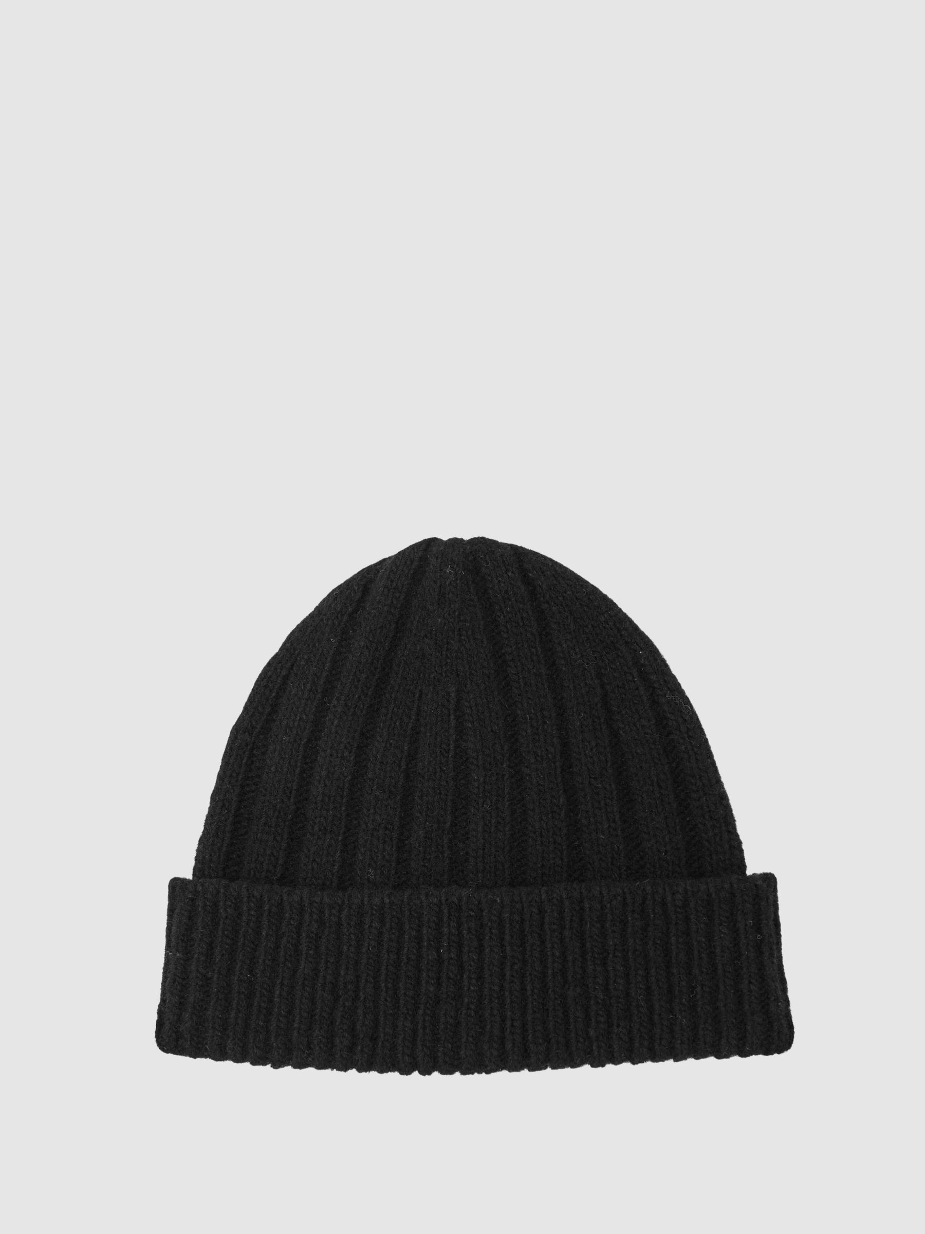 Wool-Blend Chunky Rib-Knit Beanie in Black - Image 1 of 4