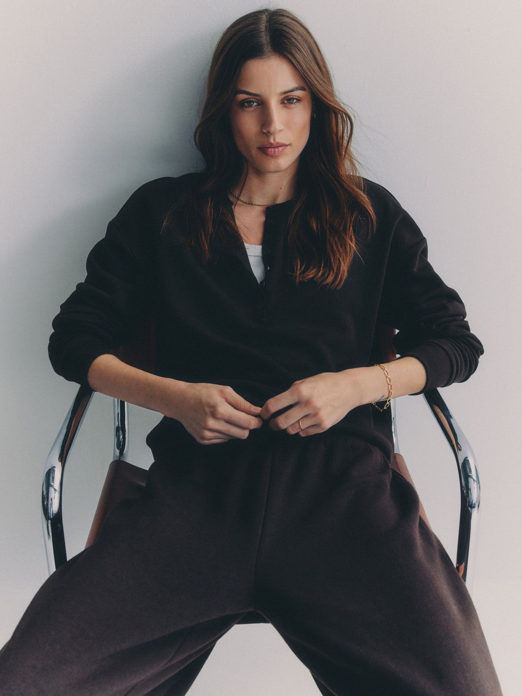 Black/Chocolate Brown/Cream 3 Pack Henley Sweatshirts - Image 1 of 6