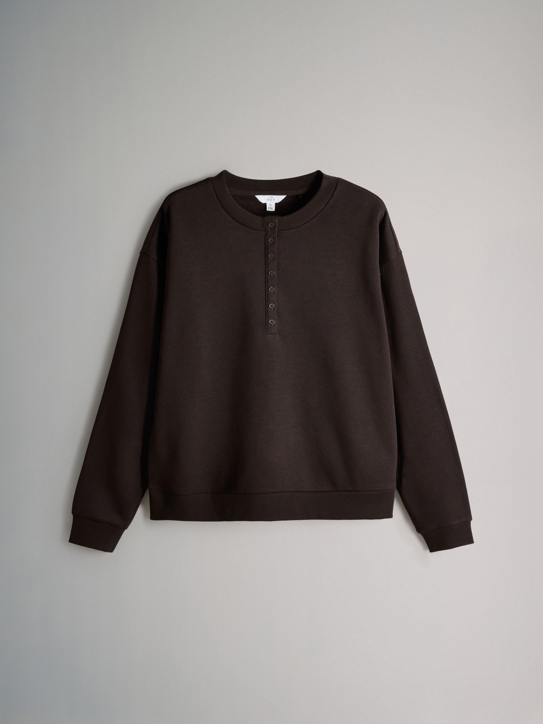 Black/Chocolate Brown/Cream 3 Pack Henley Sweatshirts - Image 5 of 6
