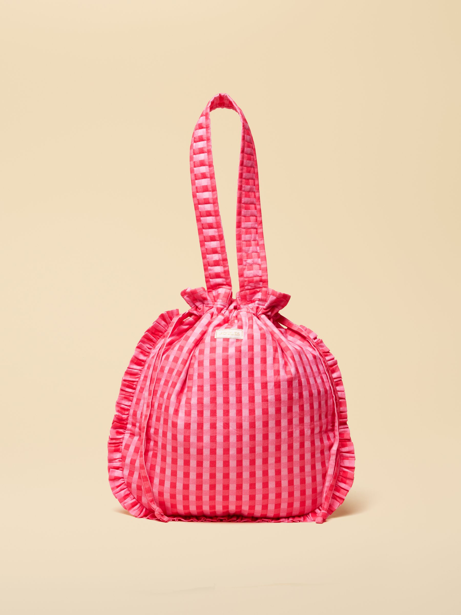 Nella Red & Pink Gingham Quilted Tote Bag - Image 1 of 9
