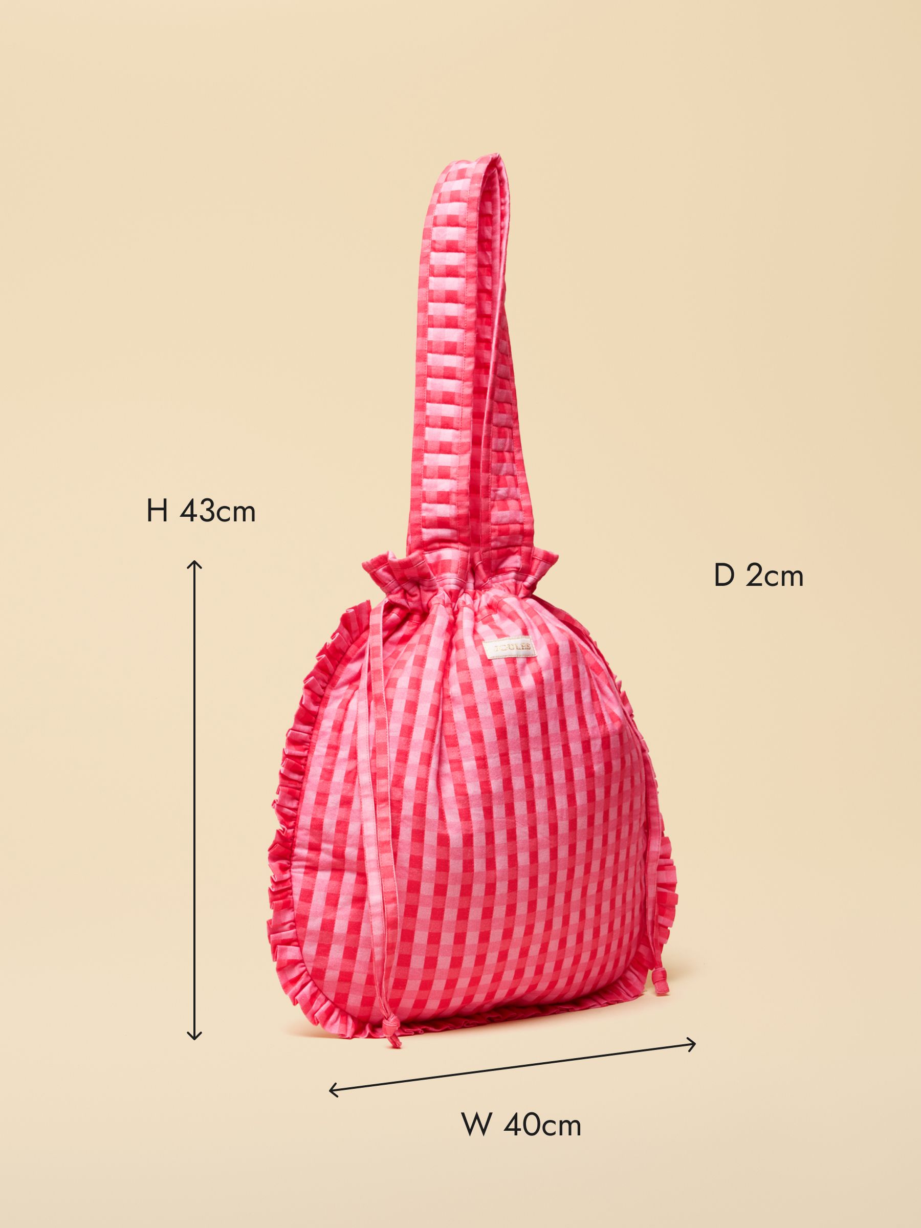 Nella Red & Pink Gingham Quilted Tote Bag - Image 10 of 10