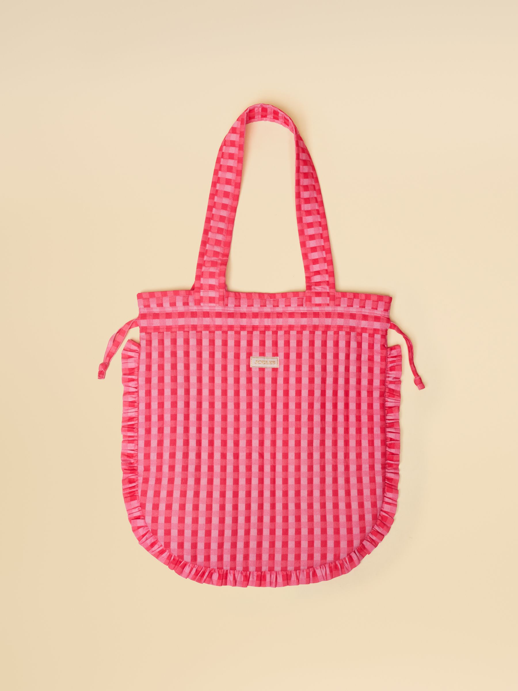 Nella Red & Pink Gingham Quilted Tote Bag - Image 9 of 9