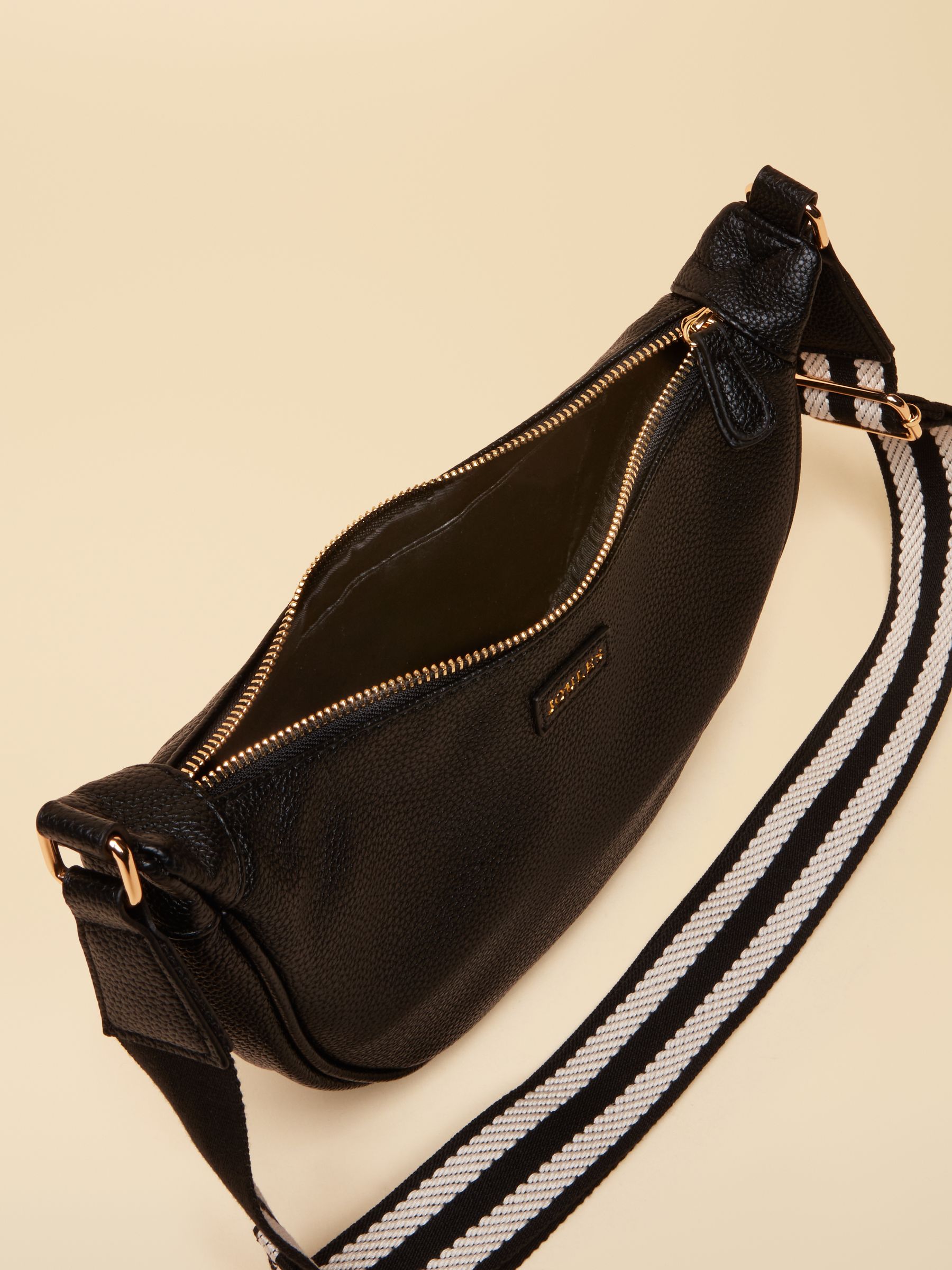 Jade Black Half Moon Adjustable Cross Body Bag - Image 4 of 8
