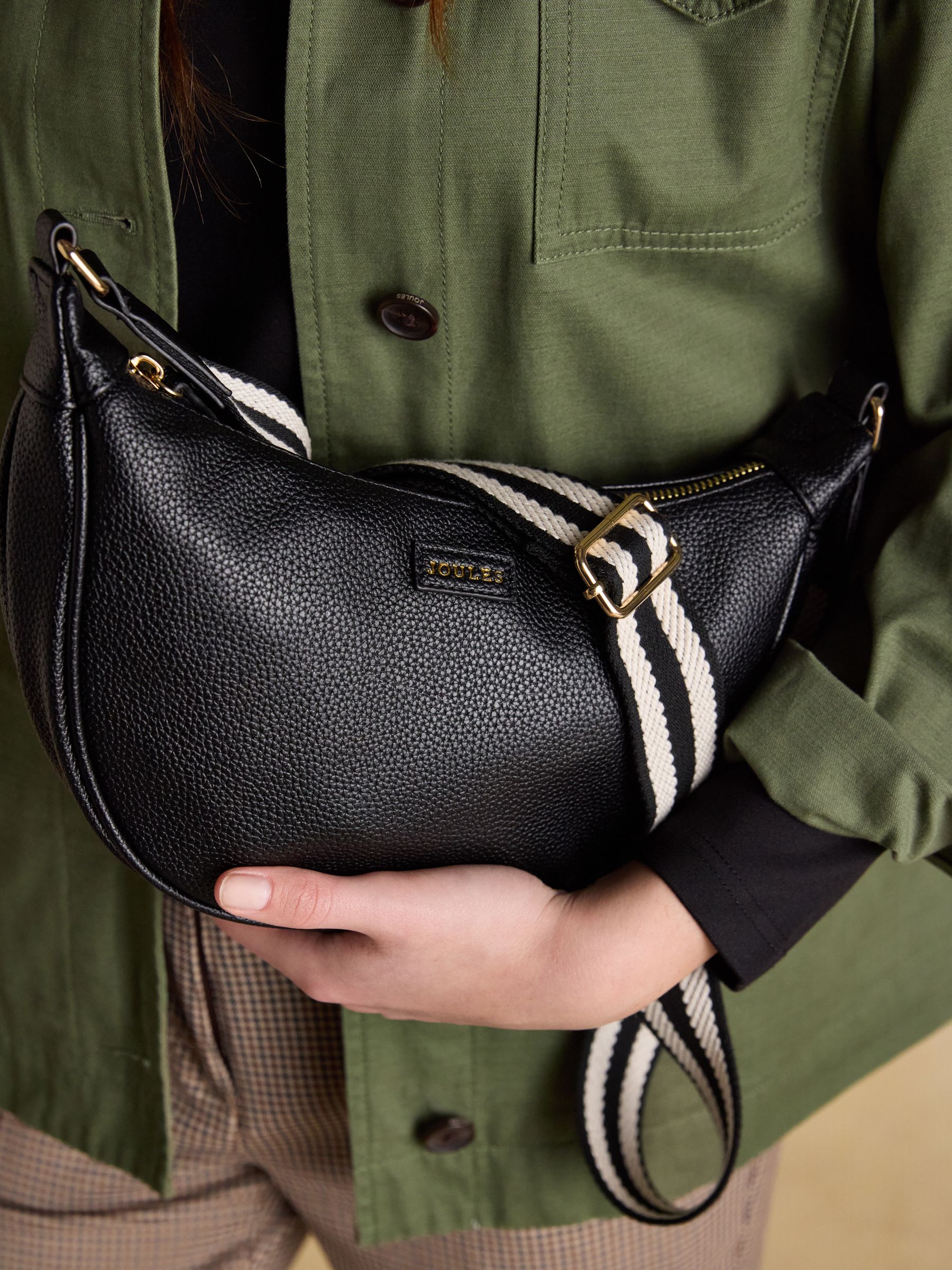 Jade Black Half Moon Adjustable Cross Body Bag - Image 8 of 8