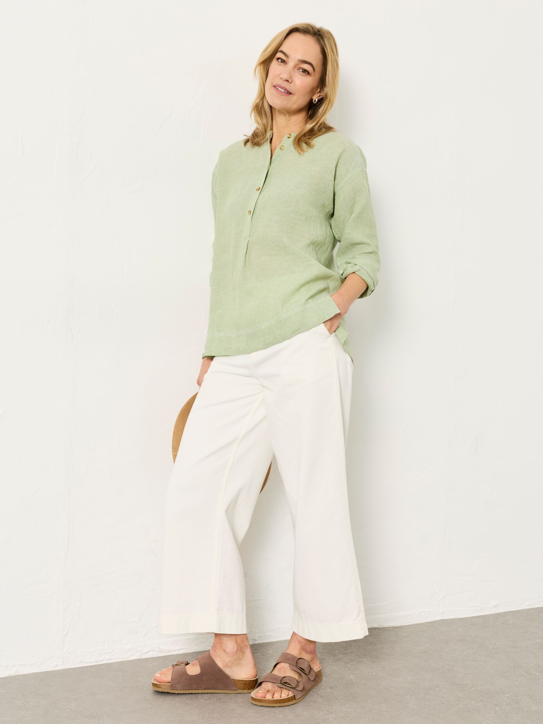 Julia Green Petite Linen Popover - Image 4 of 8