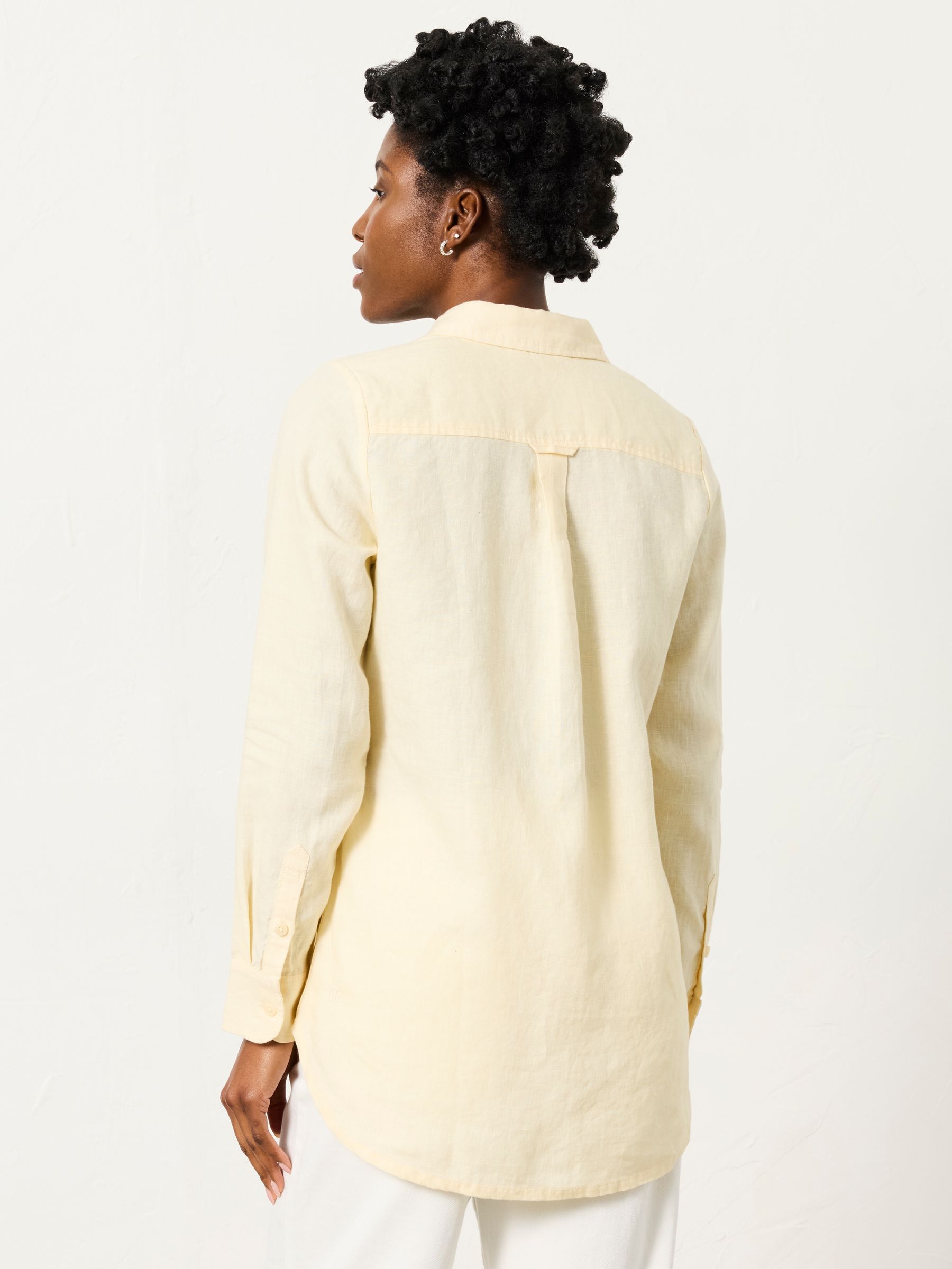 Olivia Yellow Petite Linen Shirt - Image 2 of 7
