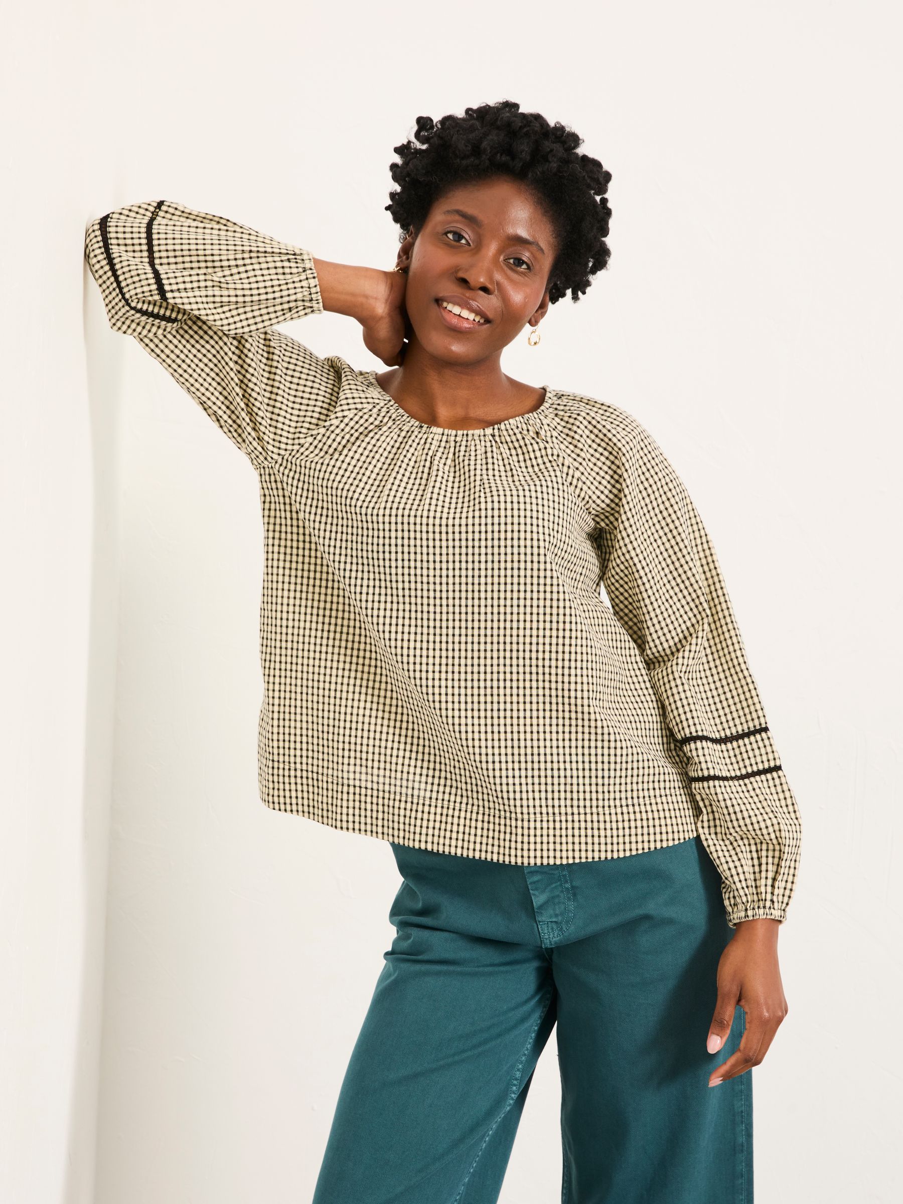 Dawn Ivory Petite Gingham Blouse - Image 3 of 6