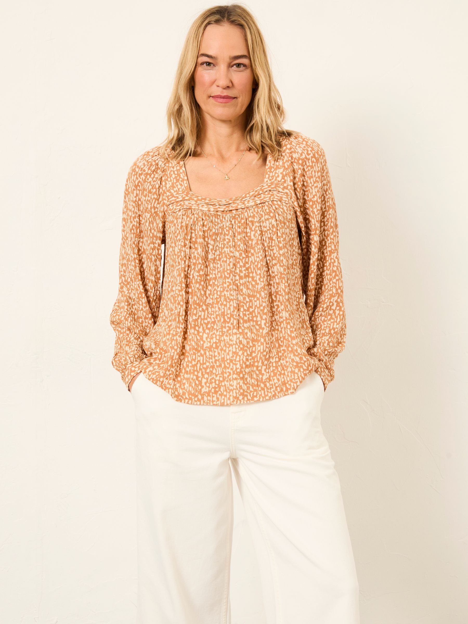 Cat Ochre Yellow Mono Texture Petite Blouse - Image 3 of 5