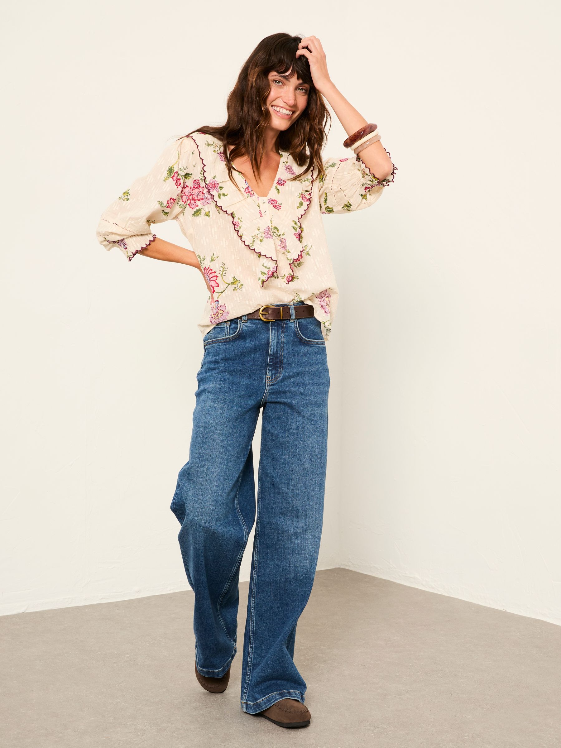 Carly Ivory Spring Floral Petite Blouse - Image 3 of 6