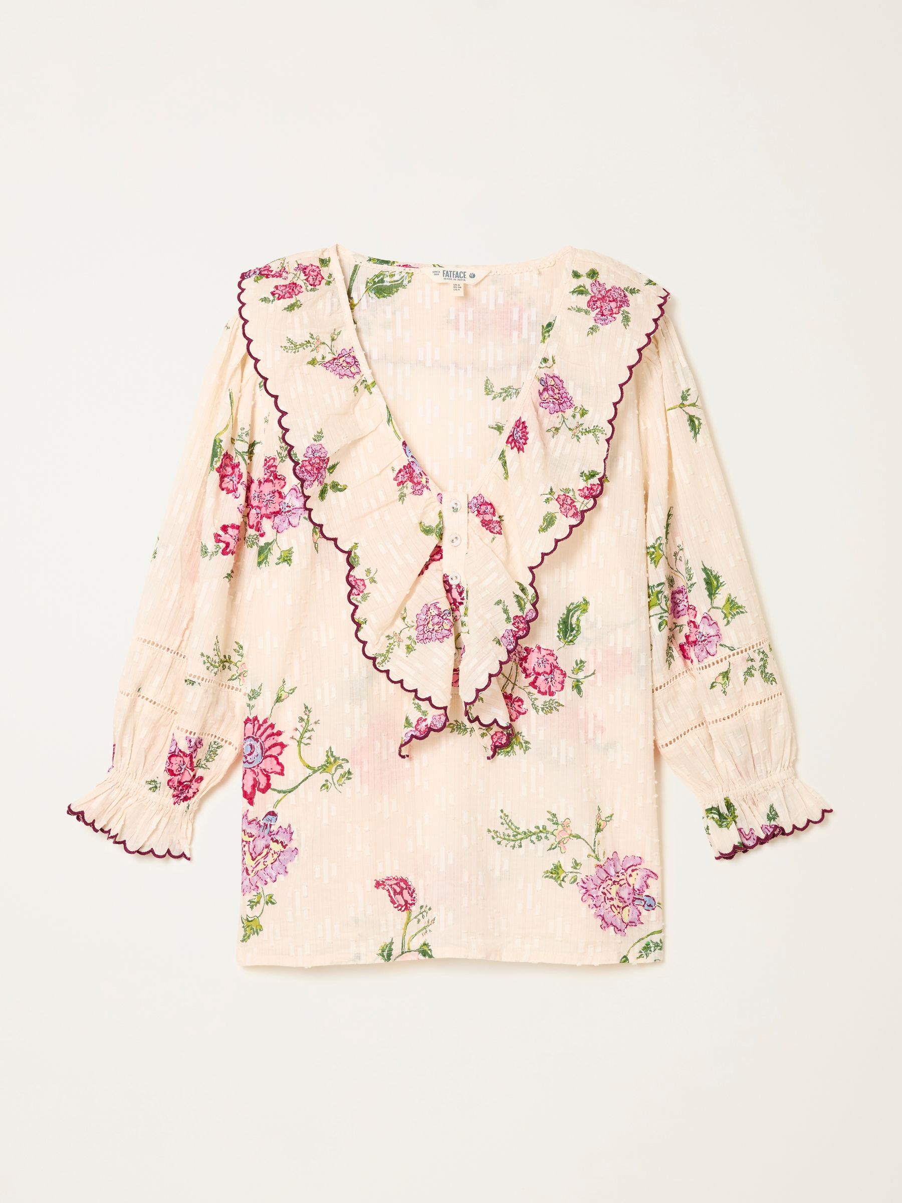 Carly Ivory Spring Floral Petite Blouse - Image 6 of 6