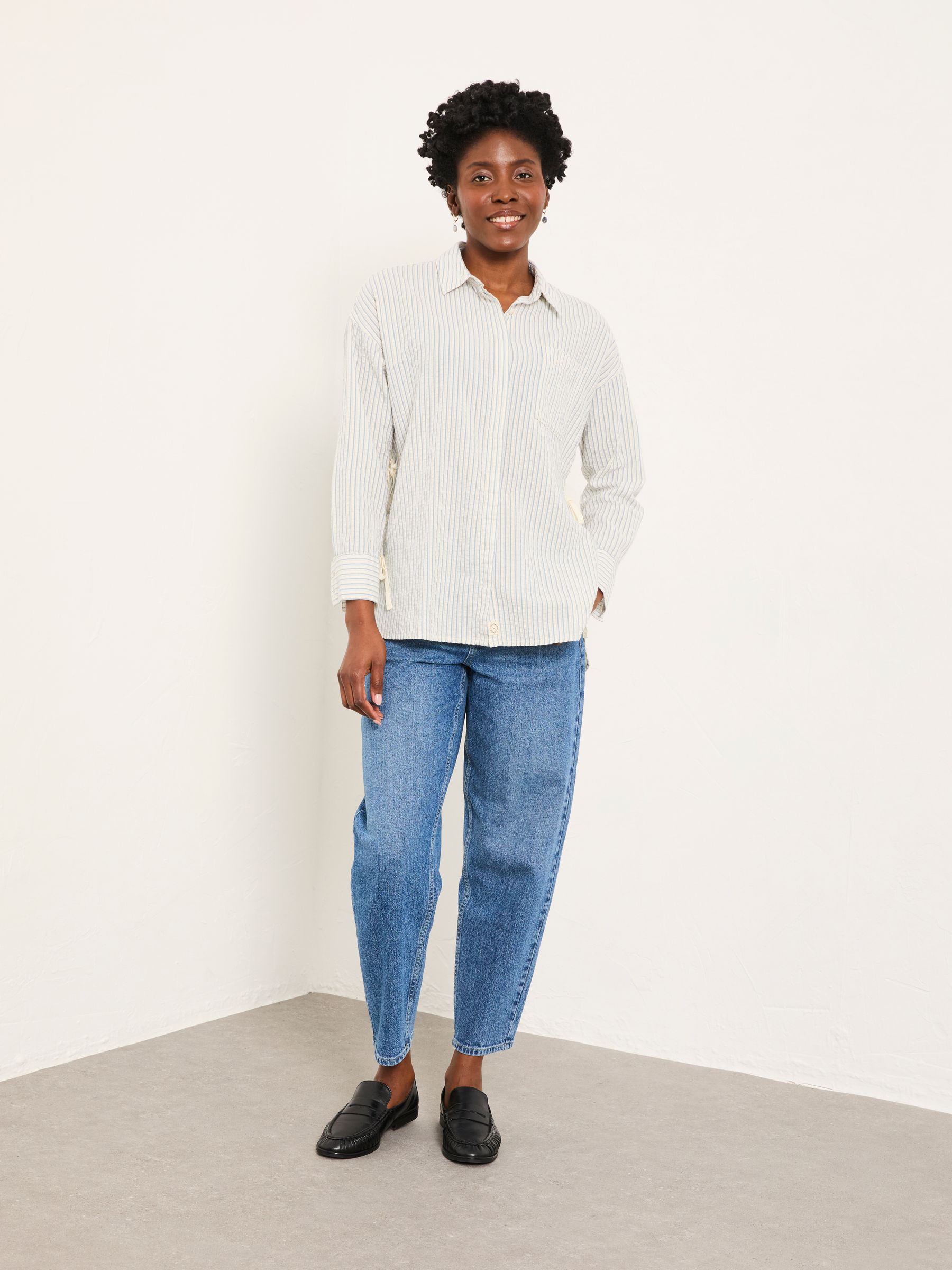 Skyla Ivory Petite Stripe Shirt - Image 1 of 6