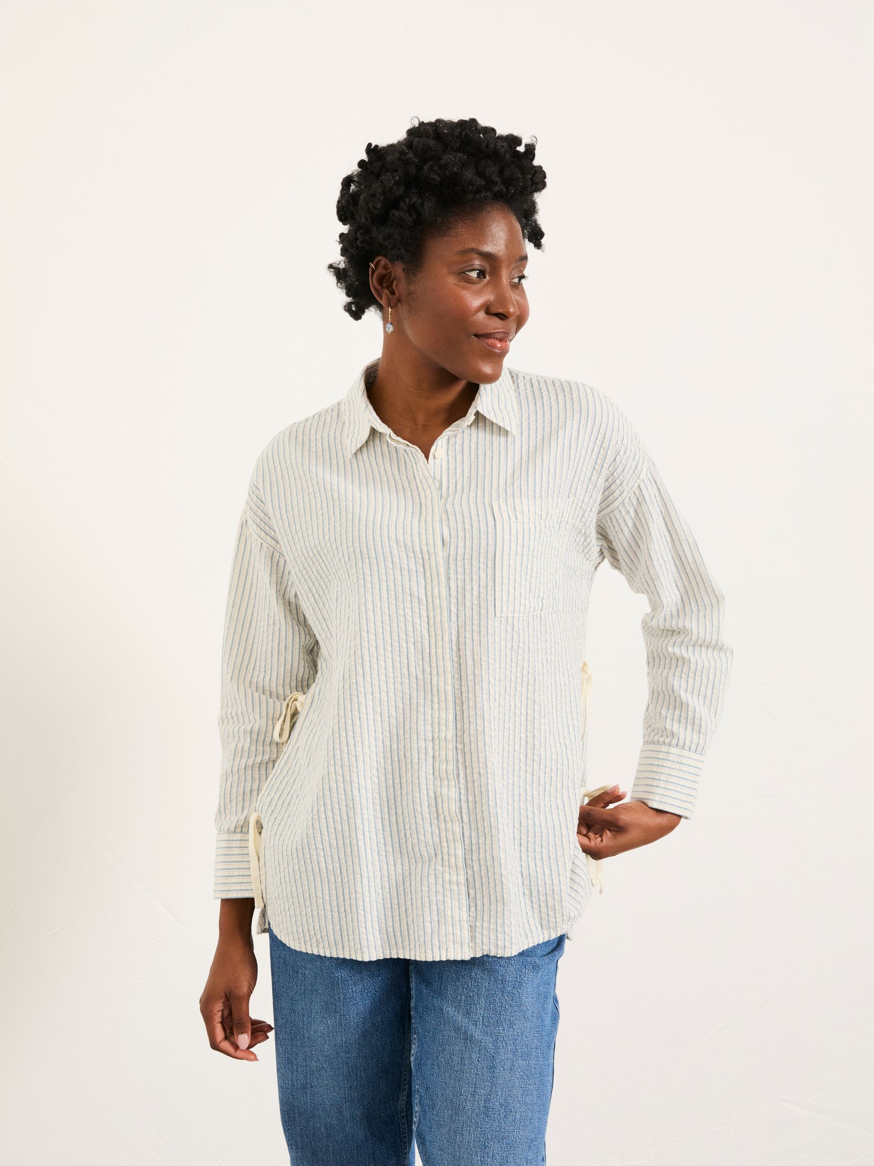 Skyla Ivory Petite Stripe Shirt - Image 3 of 6