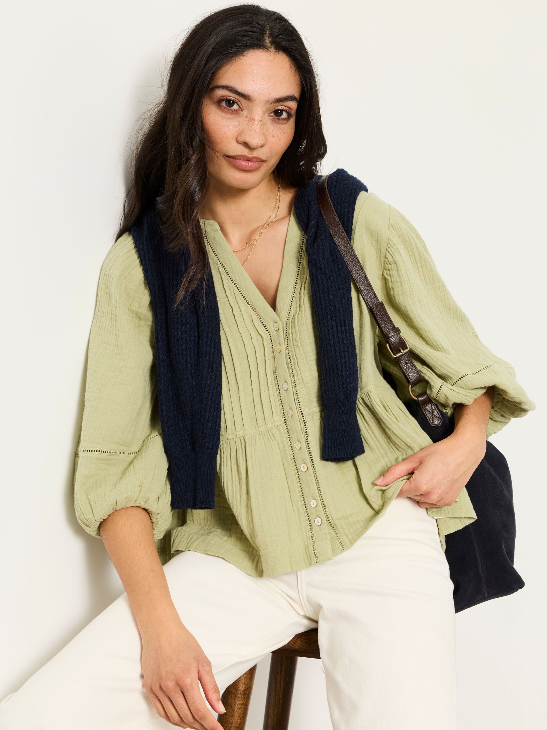 Rosalie Green Petite Embroidered Blouse - Image 1 of 7