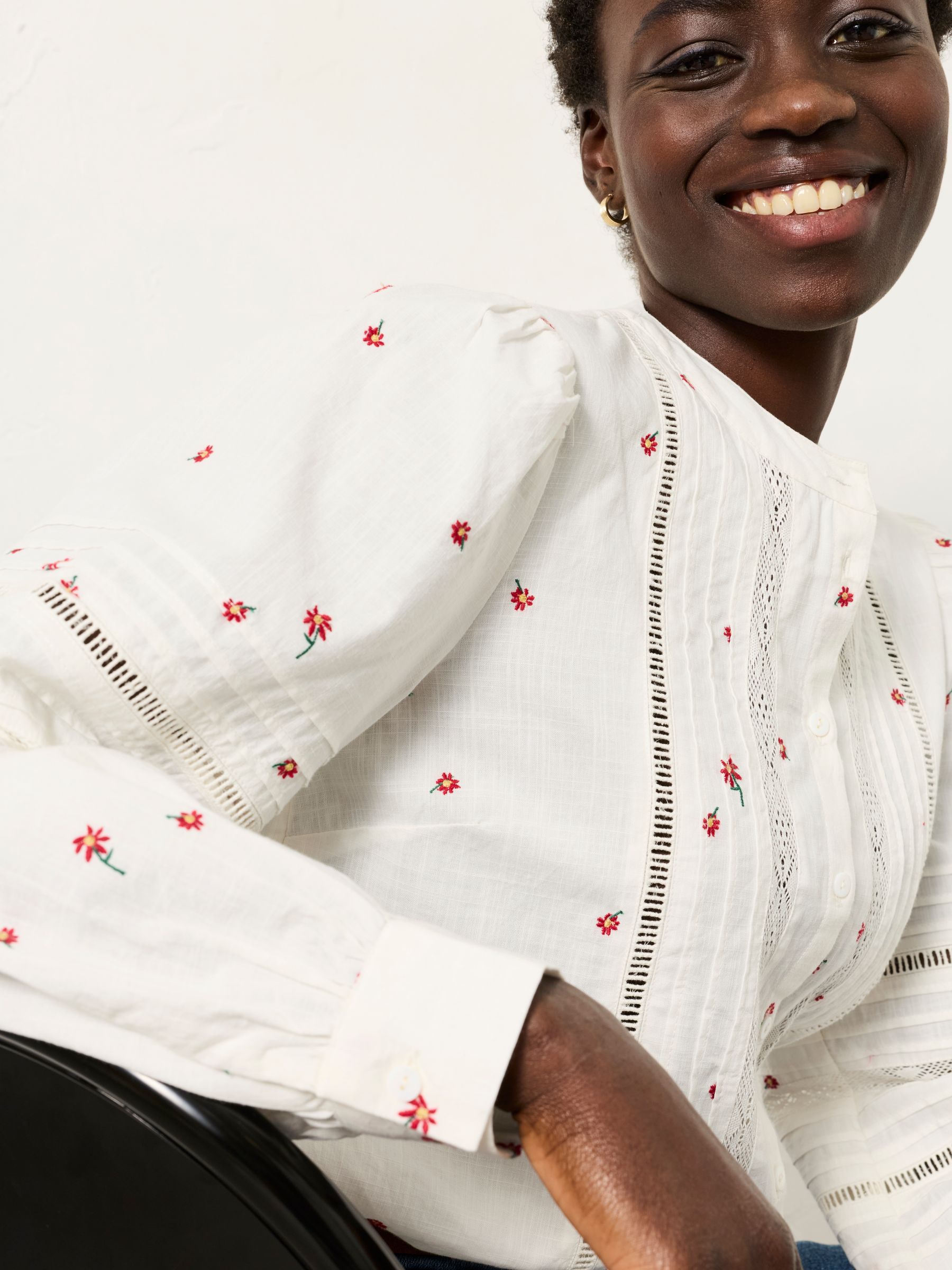 Jane Ivory Petite Embroidered Shirt - Image 5 of 7