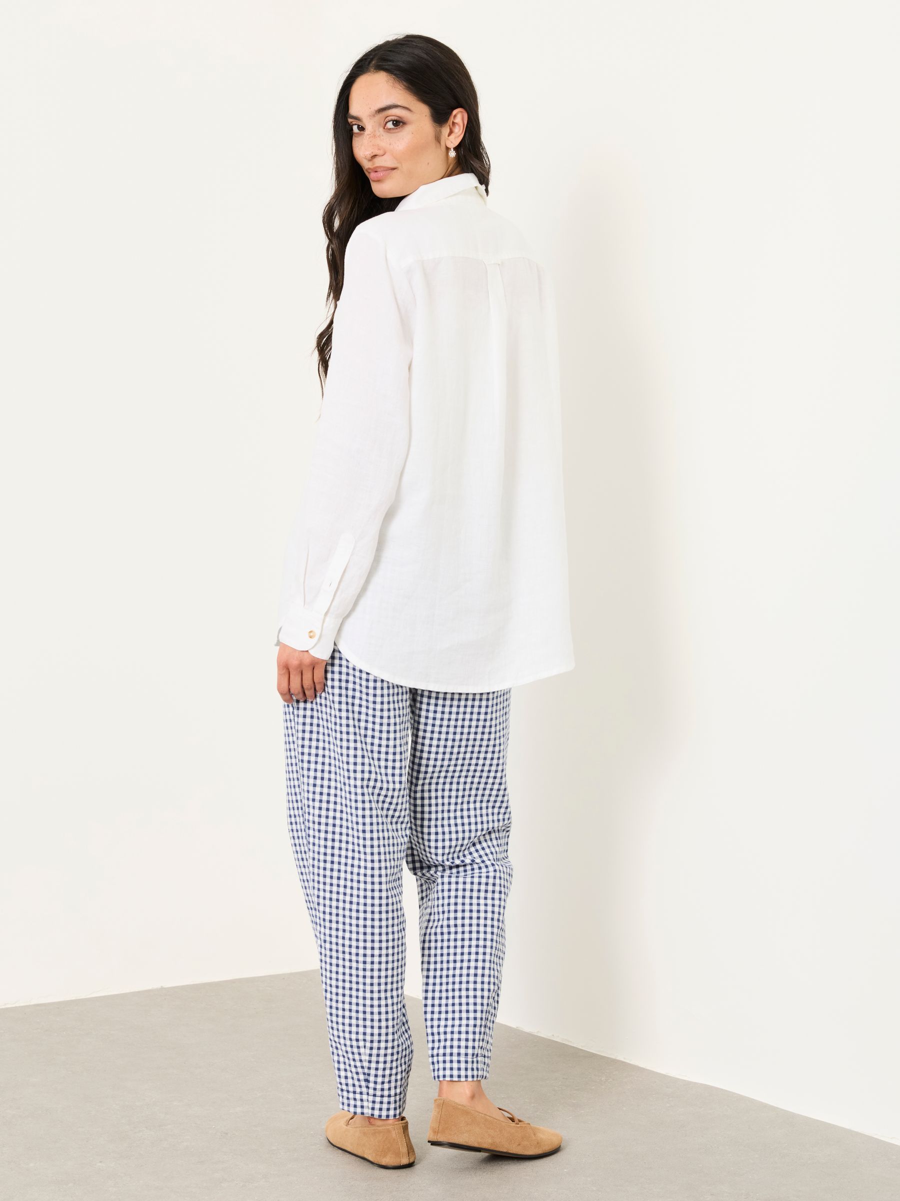 Olivia White Petite Linen Shirt - Image 2 of 6