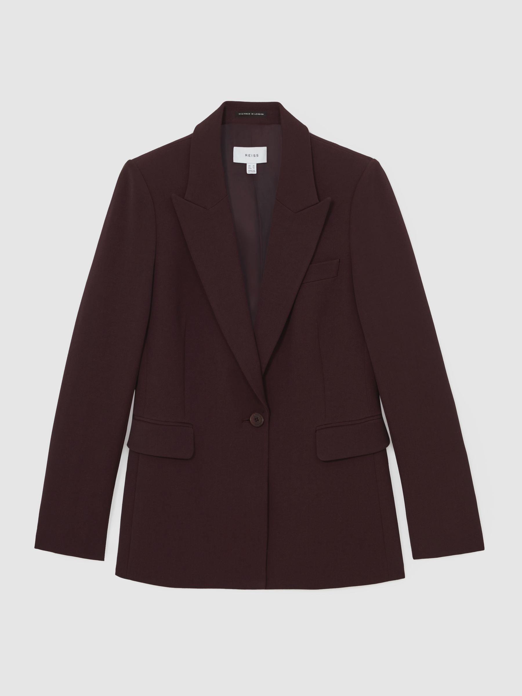 Double-Breasted Suit Blazer in Berry - Image 2 of 7