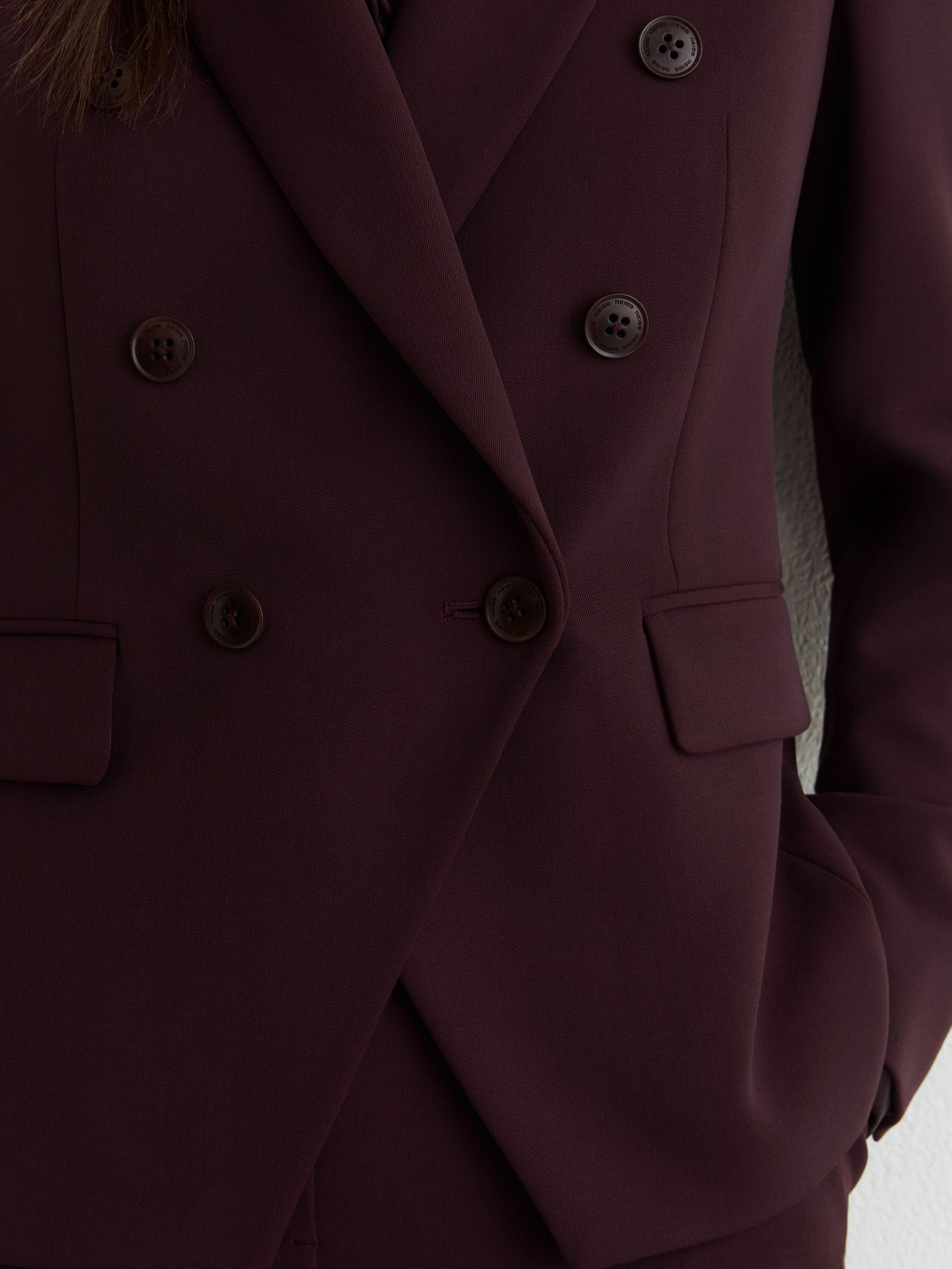 Double-Breasted Suit Blazer in Berry - image 4