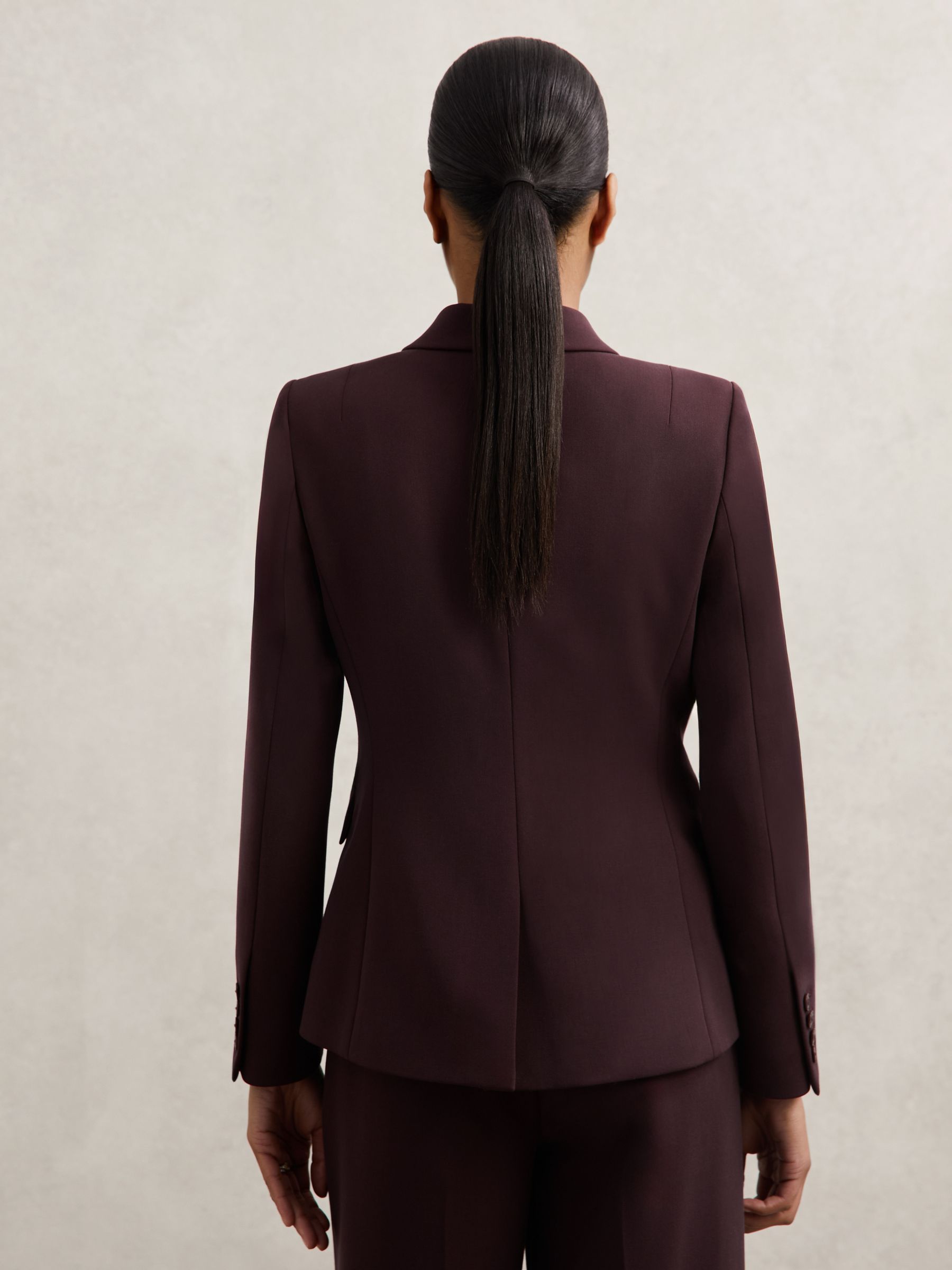 Double-Breasted Suit Blazer in Berry - Image 5 of 7