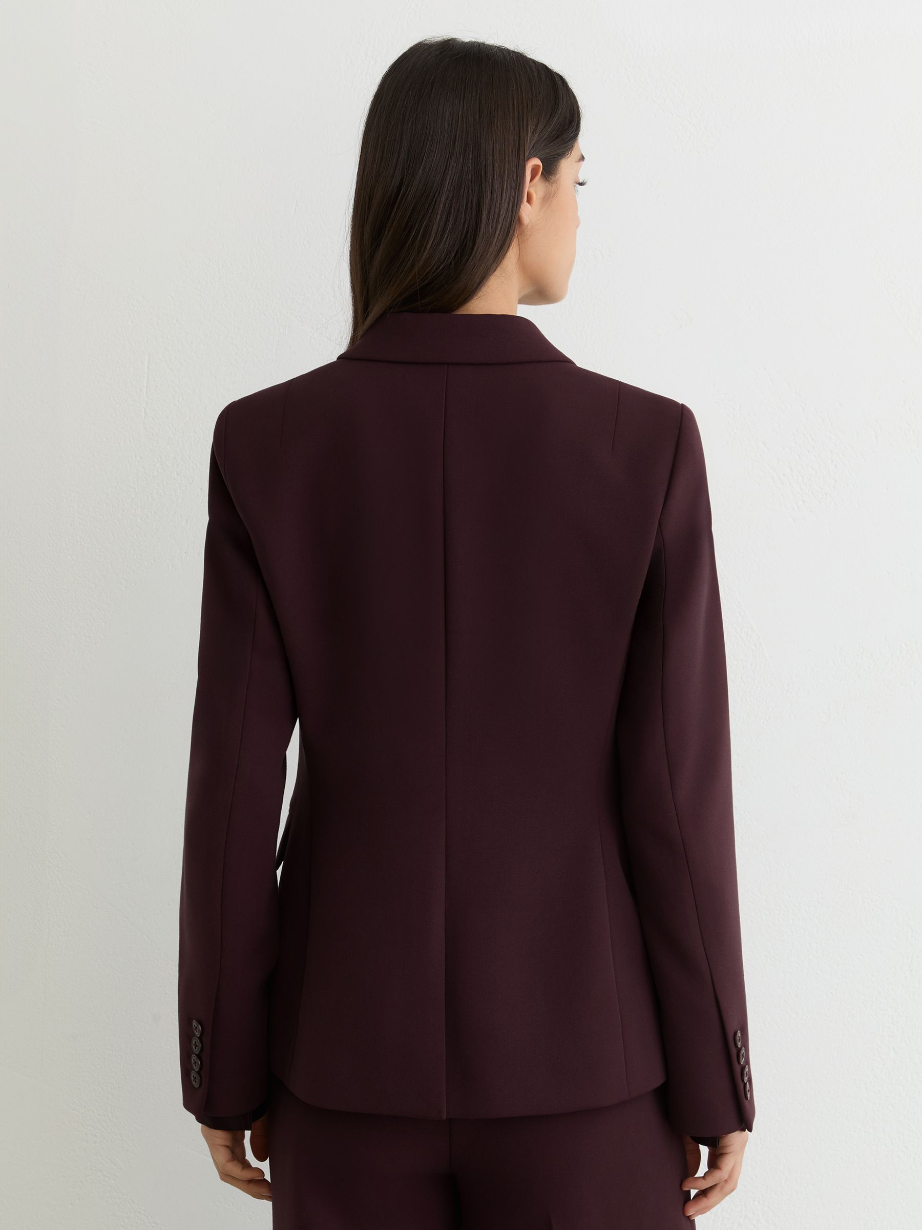 Double-Breasted Suit Blazer in Berry - image 5