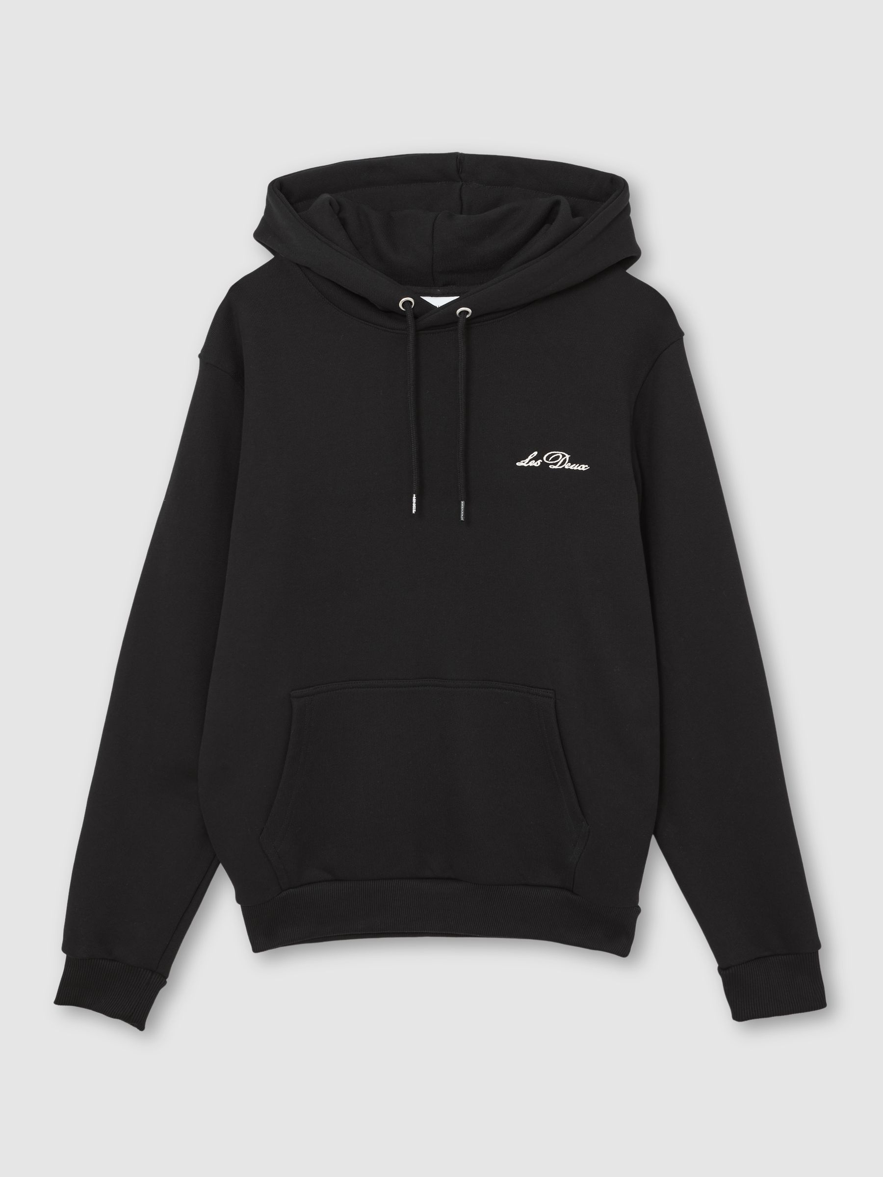 Les Deux Cotton Artwork-Print Hoodie in Black - Image 2 of 5