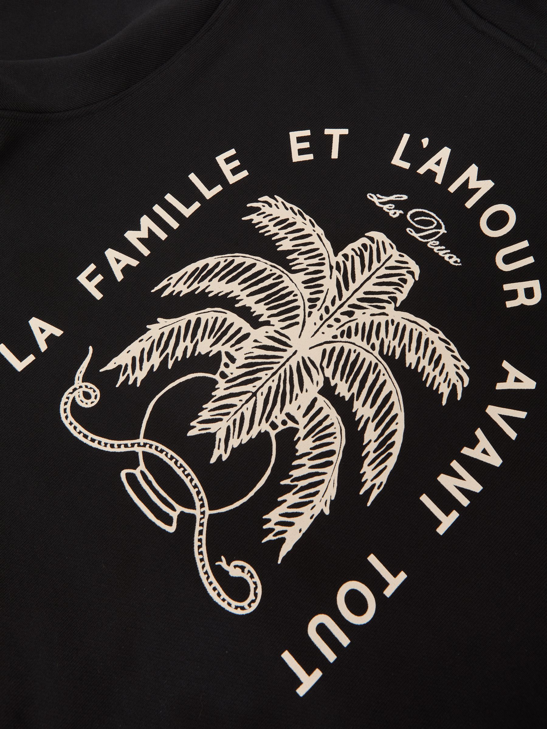 Les Deux Cotton Artwork-Print Hoodie in Black - Image 5 of 5