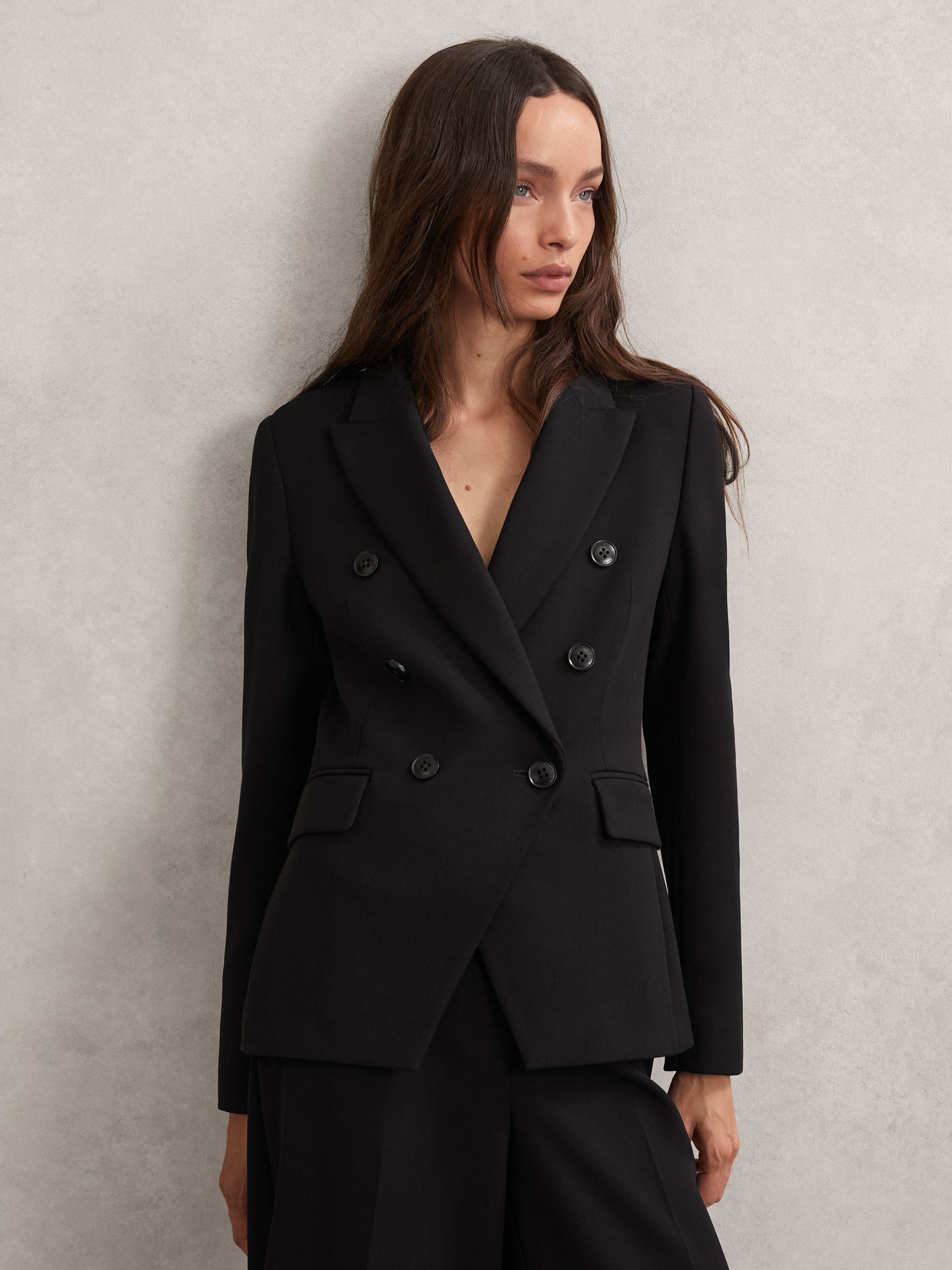 Double-Breasted Suit Blazer in Black - image 2