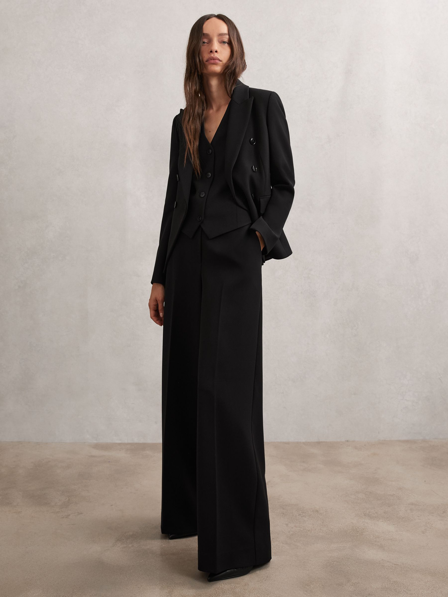 Petite Wide-Leg Suit Trousers in Black - image 4