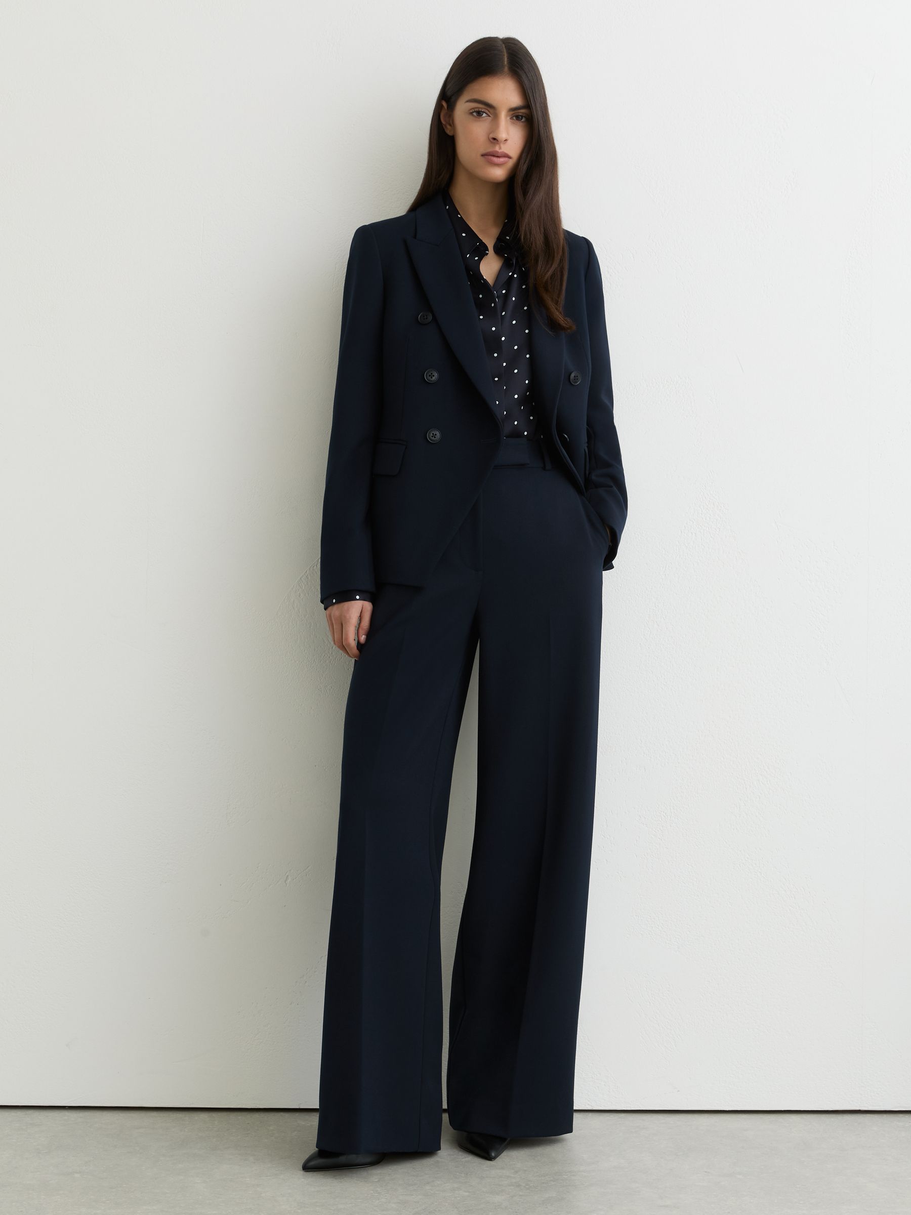 Double-Breasted Suit Blazer in Navy - image 2