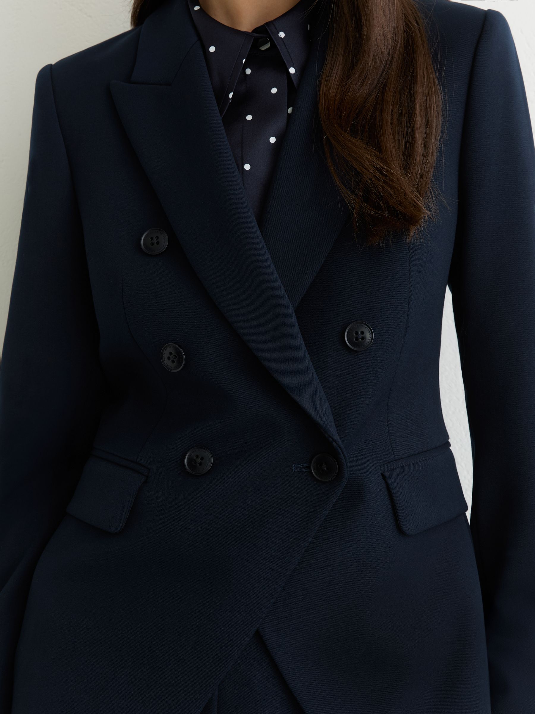 Double-Breasted Suit Blazer in Navy - image 5