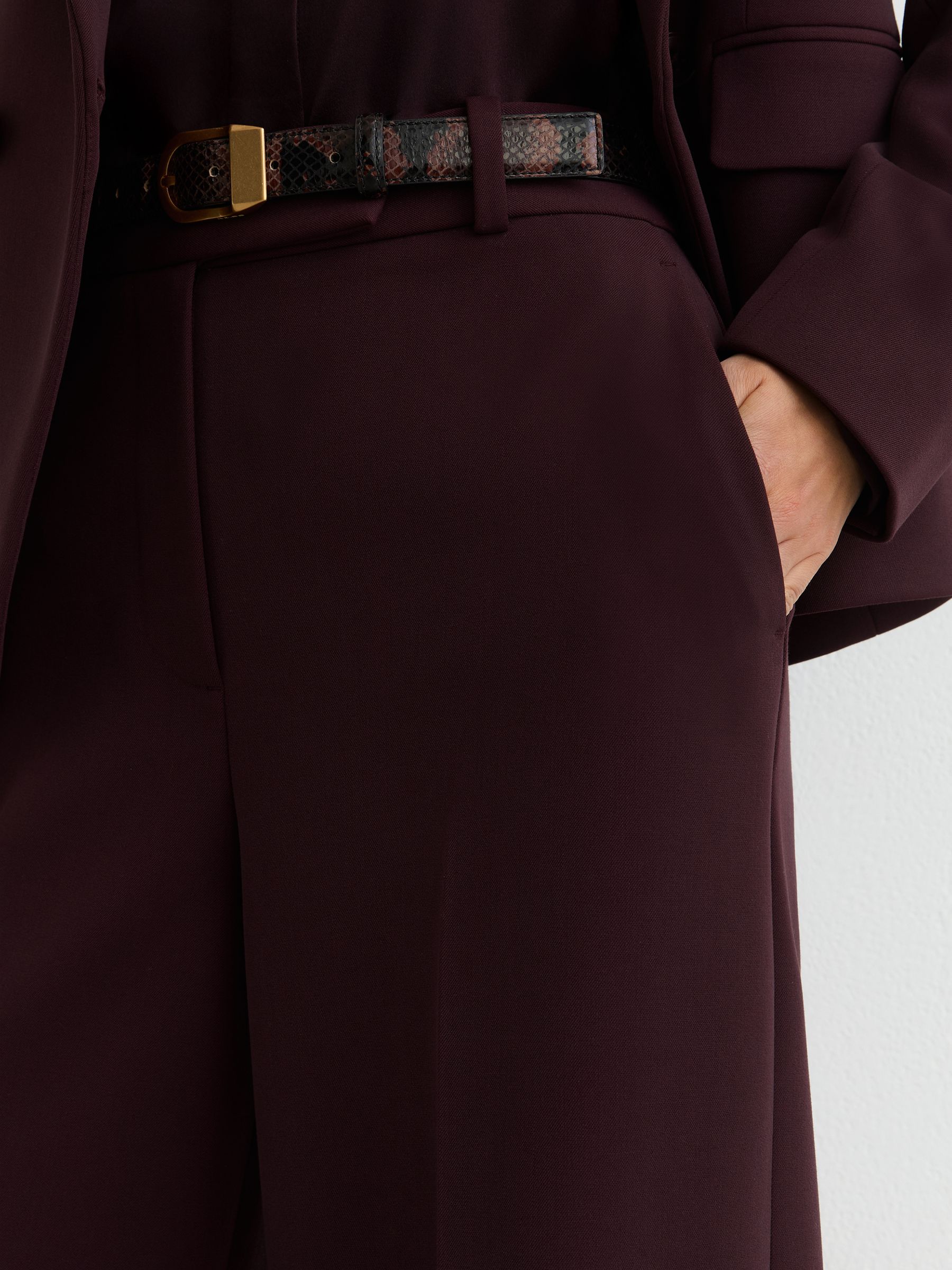 Wide-Leg Suit Trousers in Berry - image 4