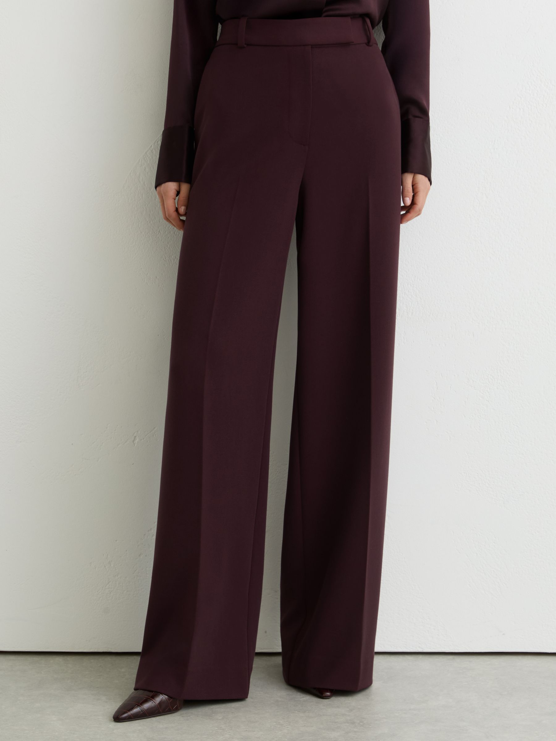 Wide-Leg Suit Trousers in Berry - image 5