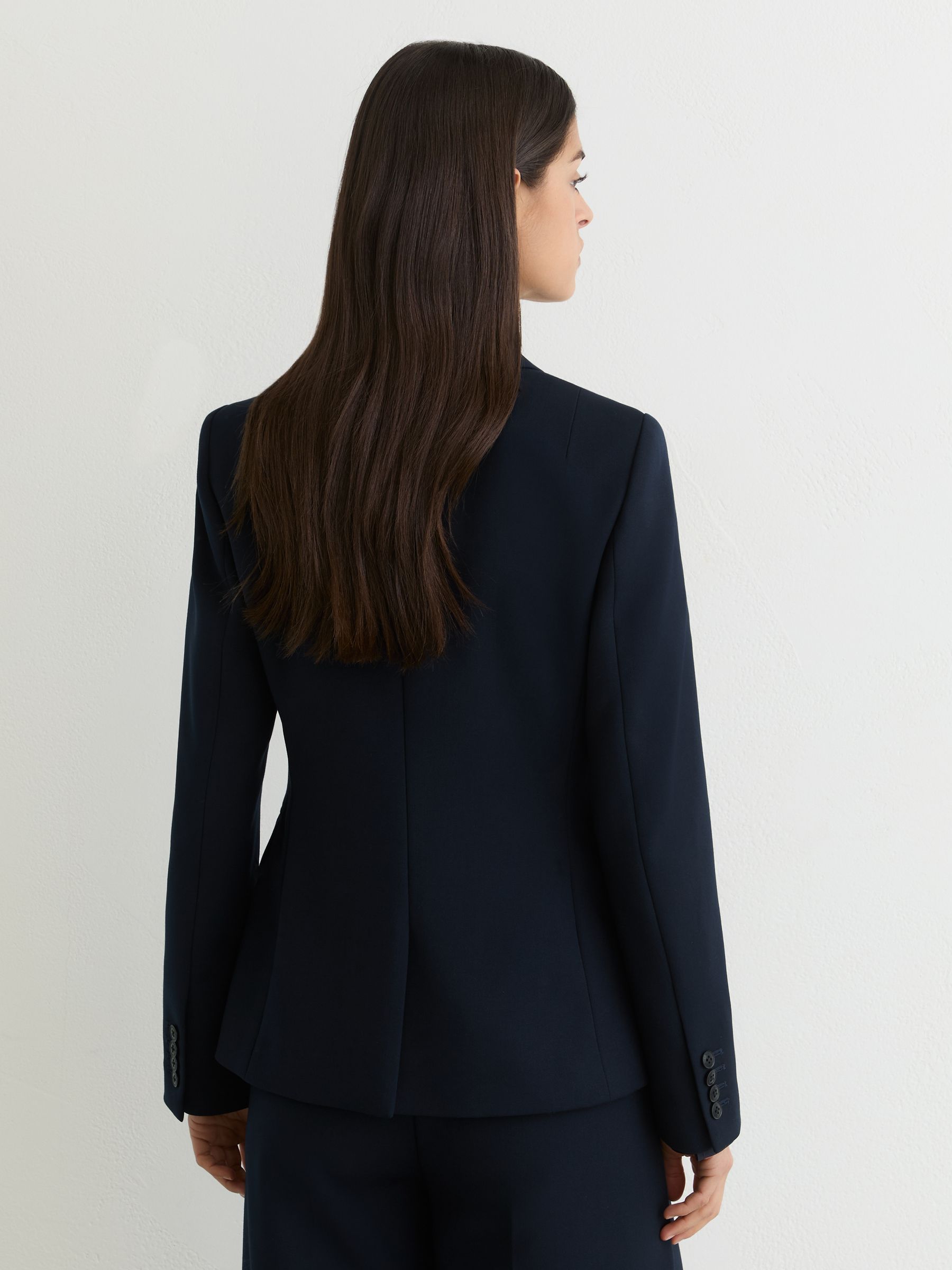 Petite Double-Breasted Suit Blazer in Navy - image 3