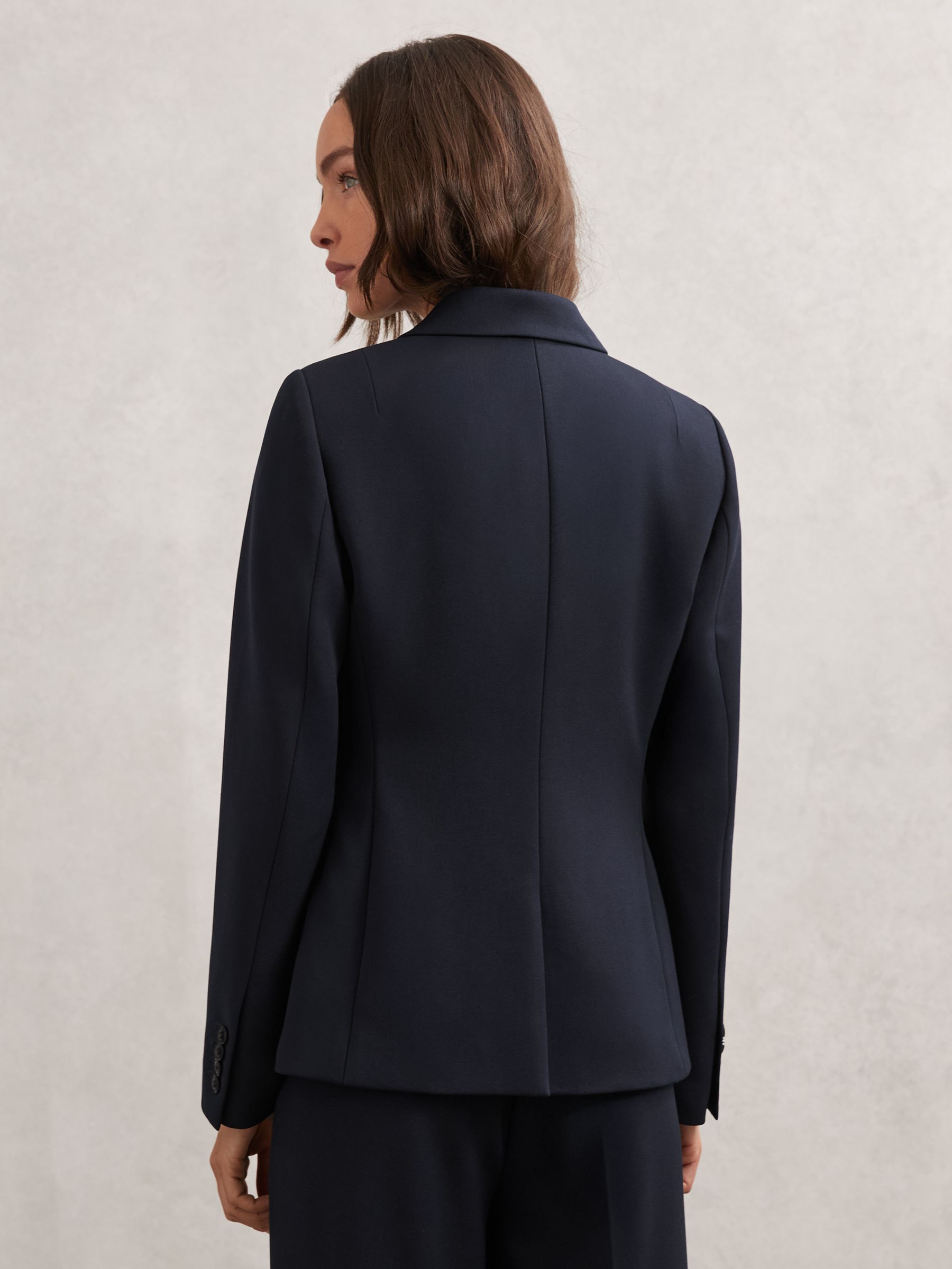 Petite Double-Breasted Suit Blazer in Navy - Image 5 of 7