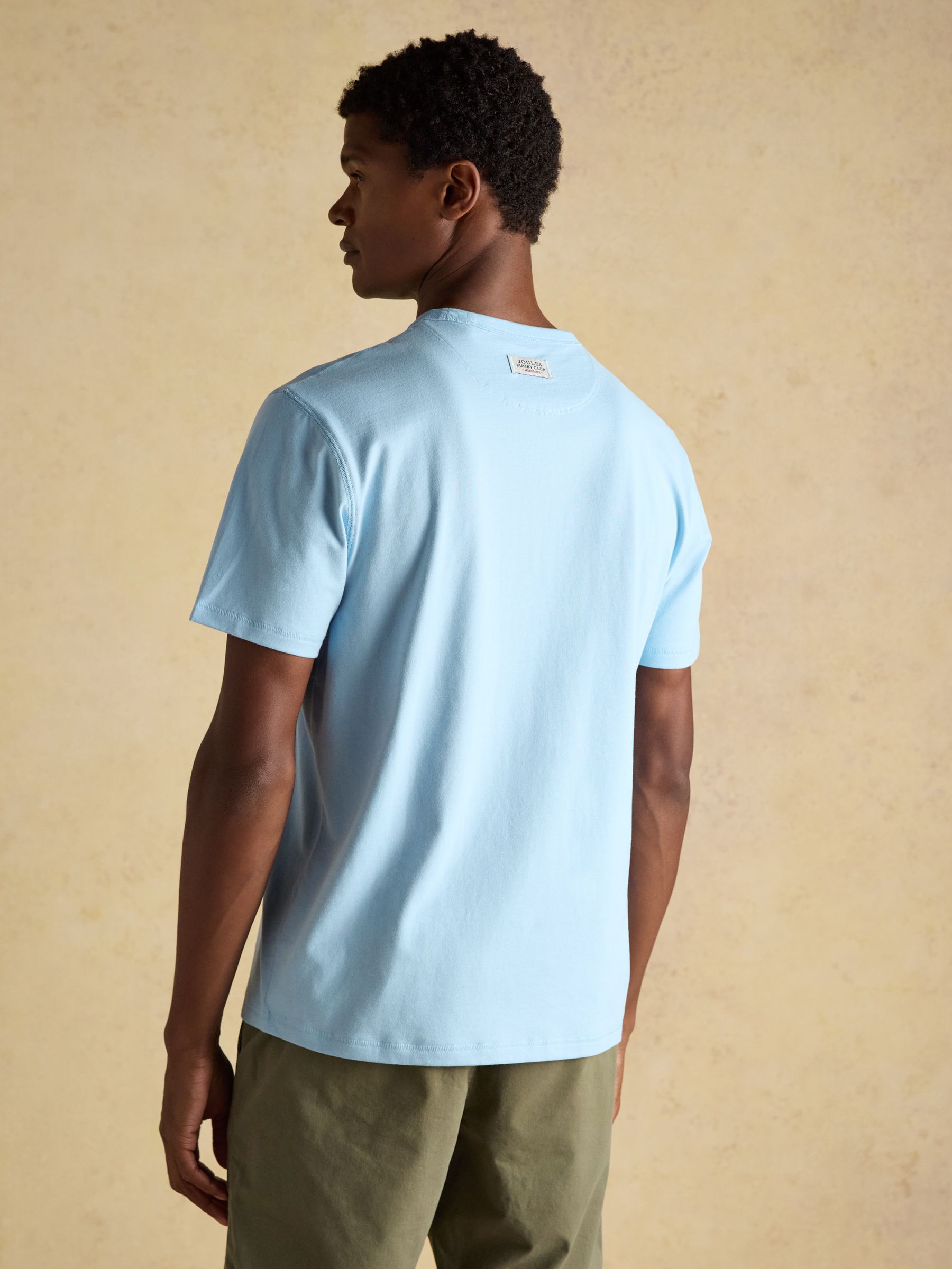 Rugby Club Light Blue Crew Neck Cotton T-Shirt - Image 9 of 11