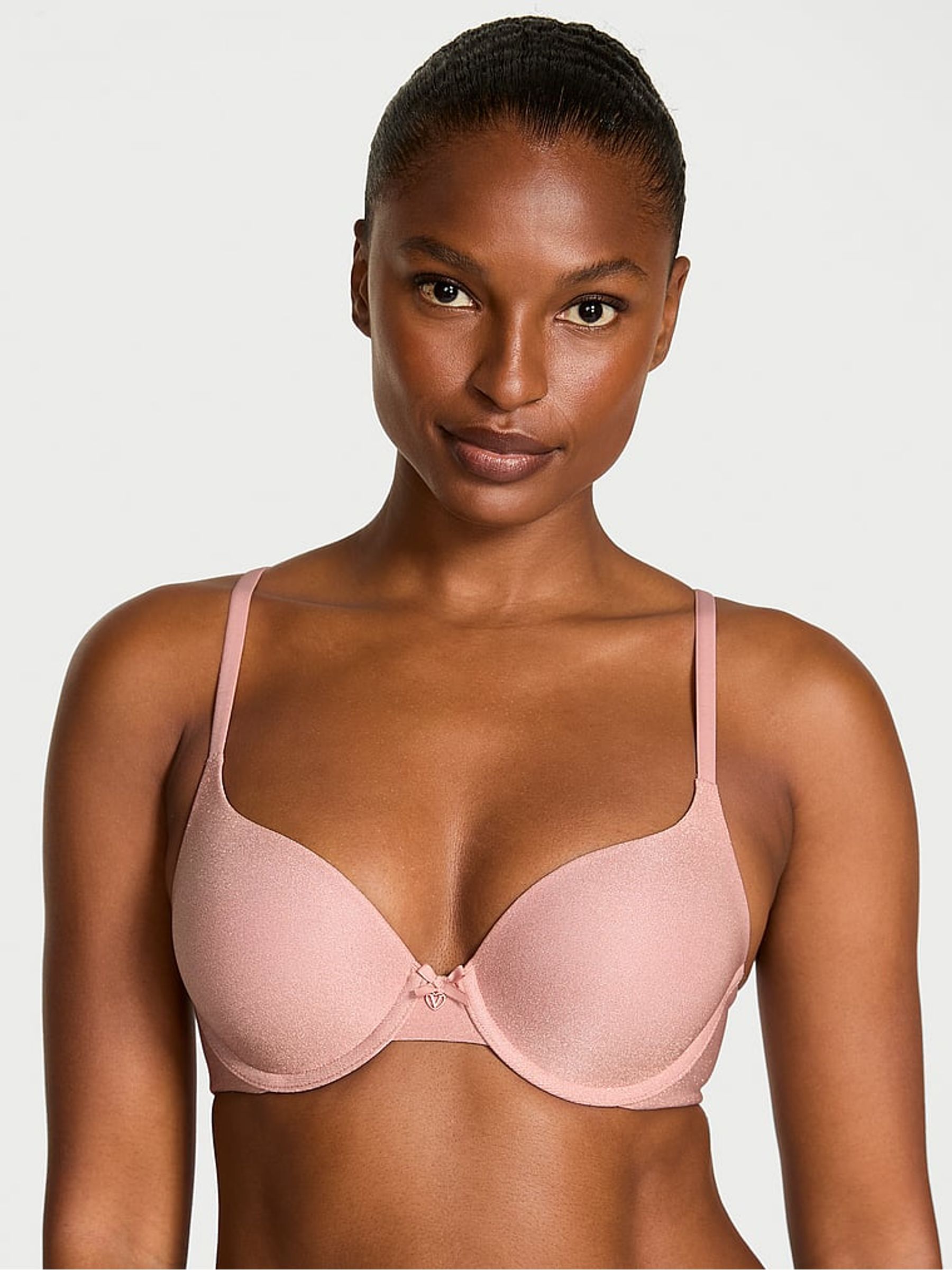 Royal Pink Full Cup Push Up Shimmer Bra - Image 1 of 2