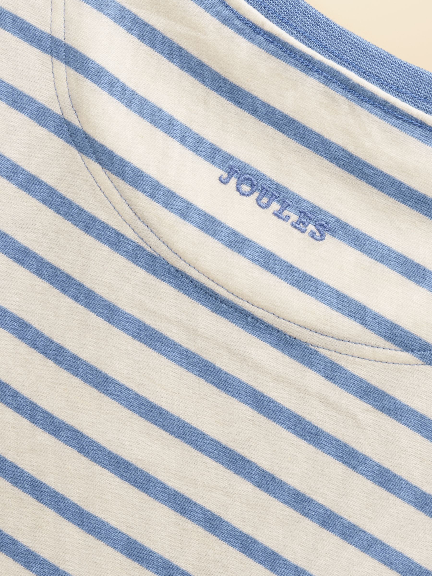 Girls' Astra White & Blue Striped Horse Applique Cotton T-Shirt - Image 7 of 7