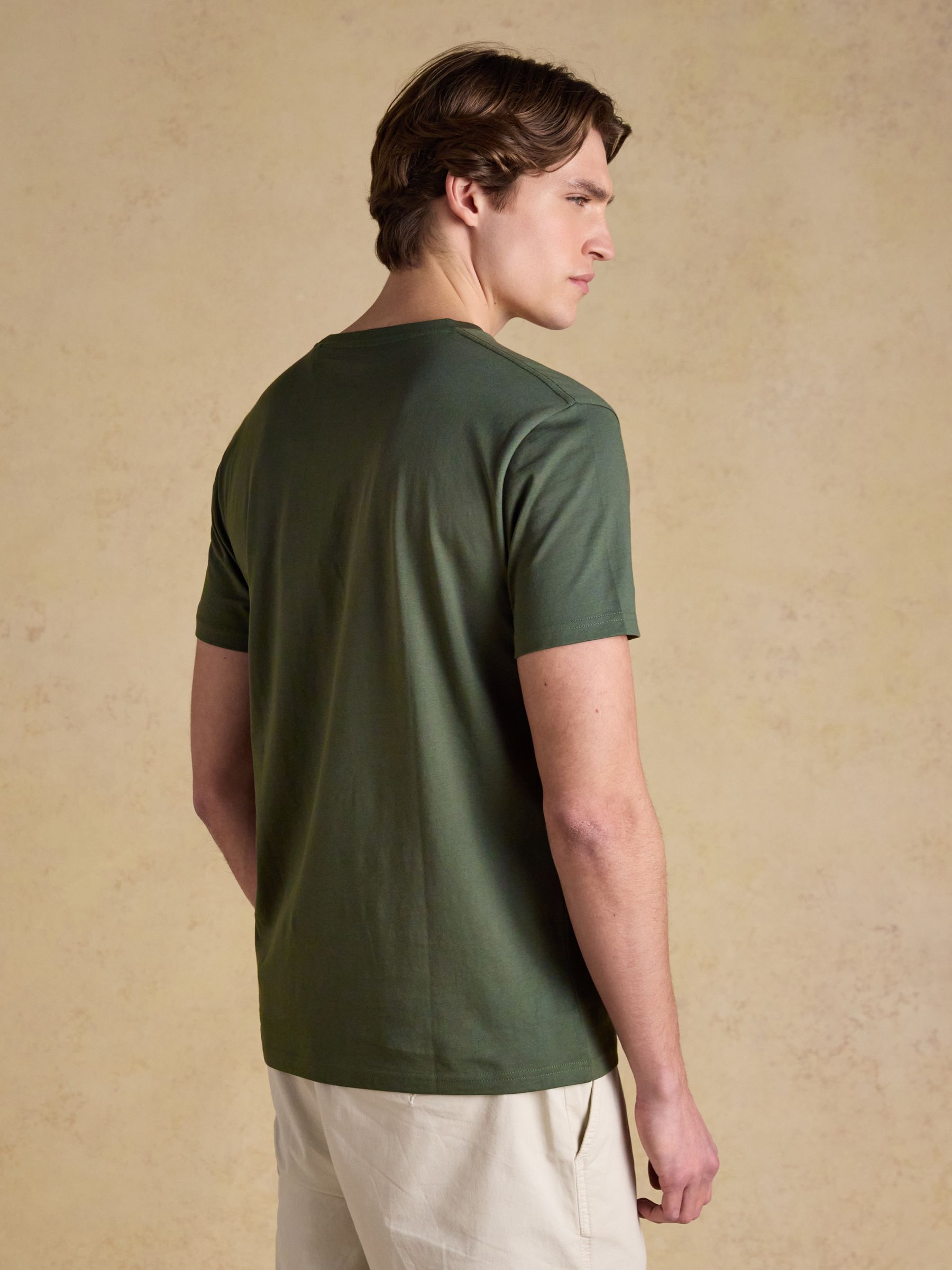 Everyday Khaki Green Classic Fit Cotton T-Shirt - Image 2 of 7