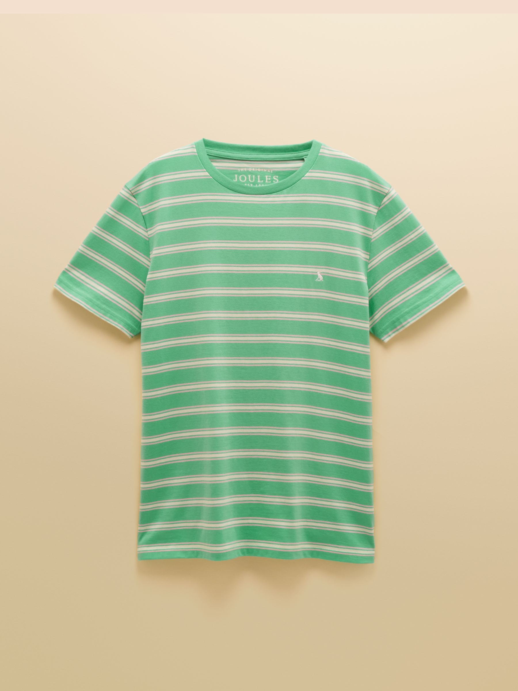 Green Striped Classic Fit Cotton T-Shirt - Image 6 of 6