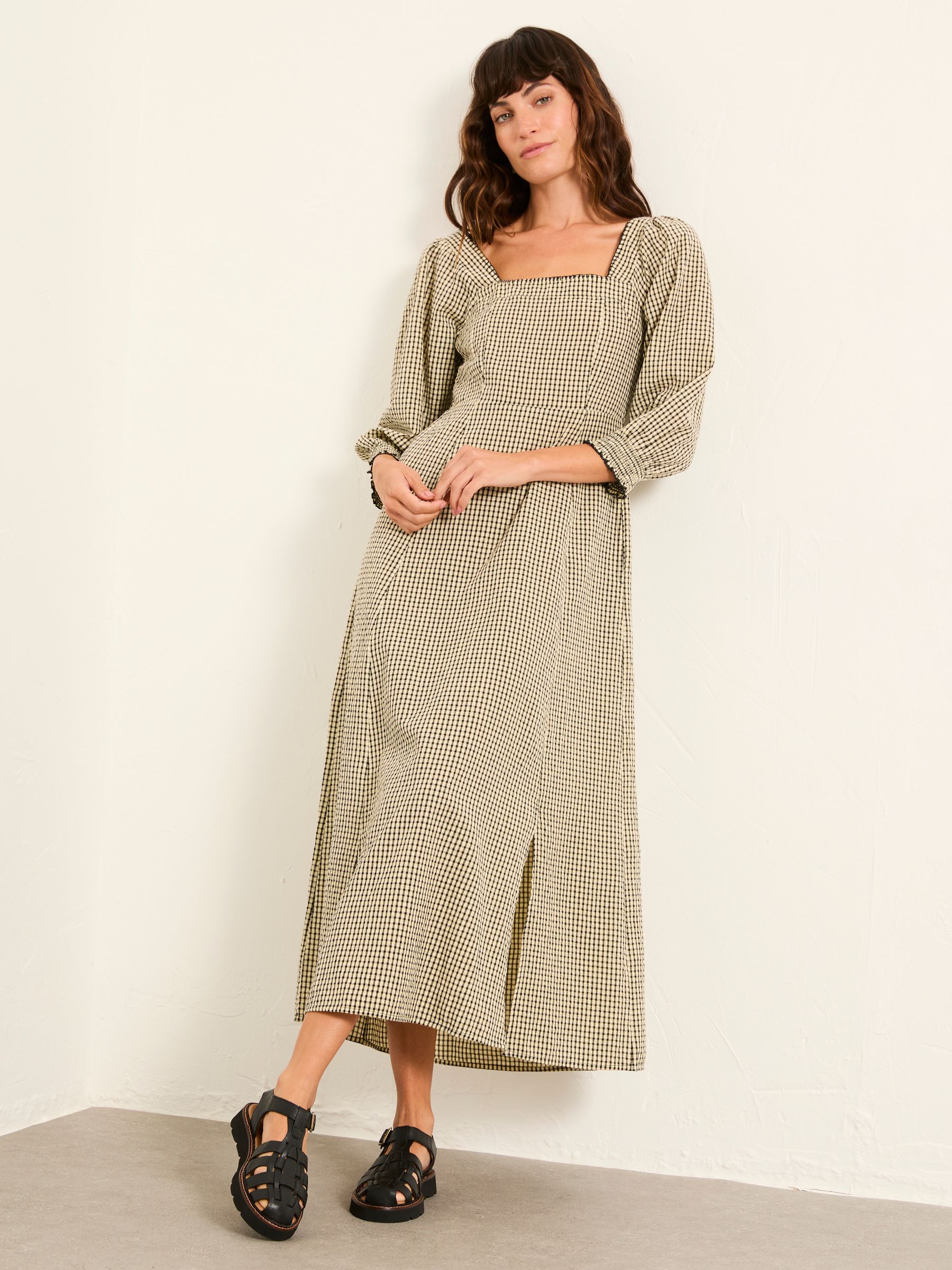 Multi Petite Isla Gingham Midi Dress - Image 1 of 6 Multi Petite Isla Gingham Midi Dress - Image 1 of 6