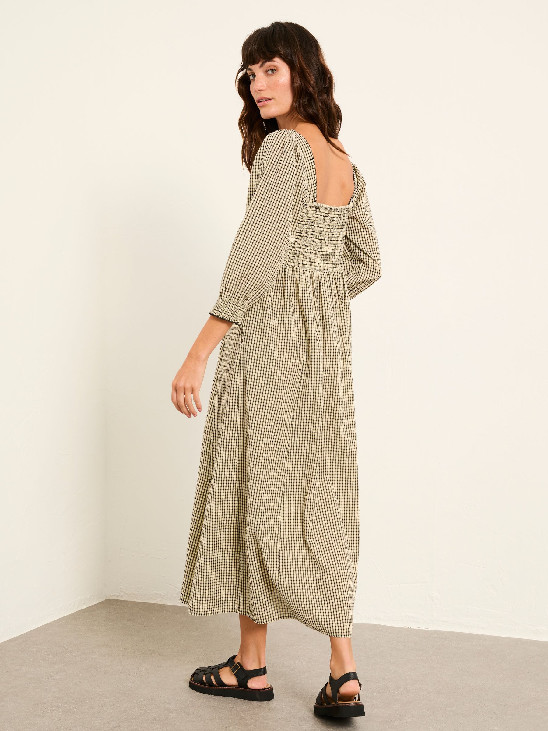 Multi Petite Isla Gingham Midi Dress - Image 2 of 6