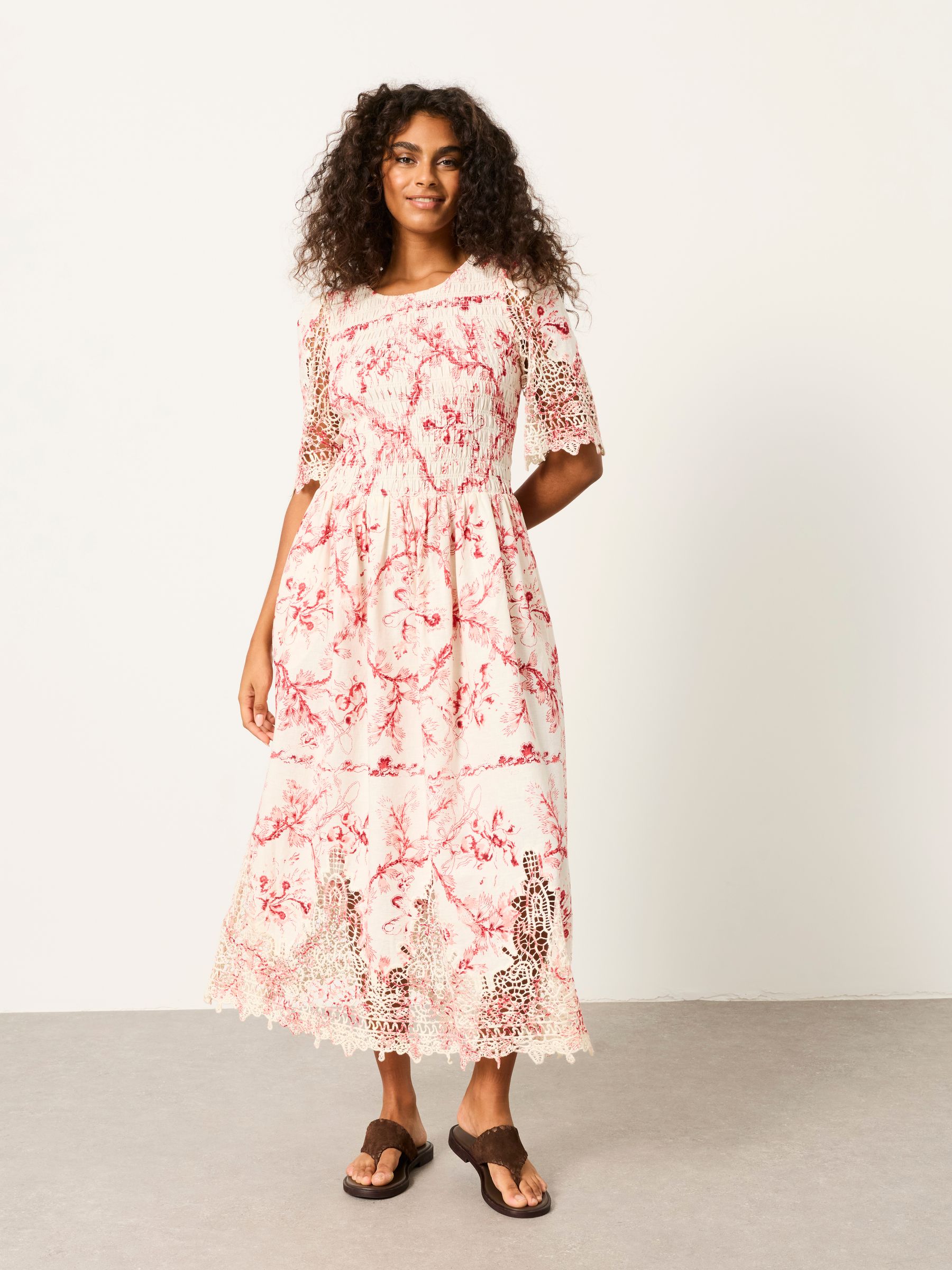 tie belt midi dress Ecovero Printed Tie Belt Midi Dress