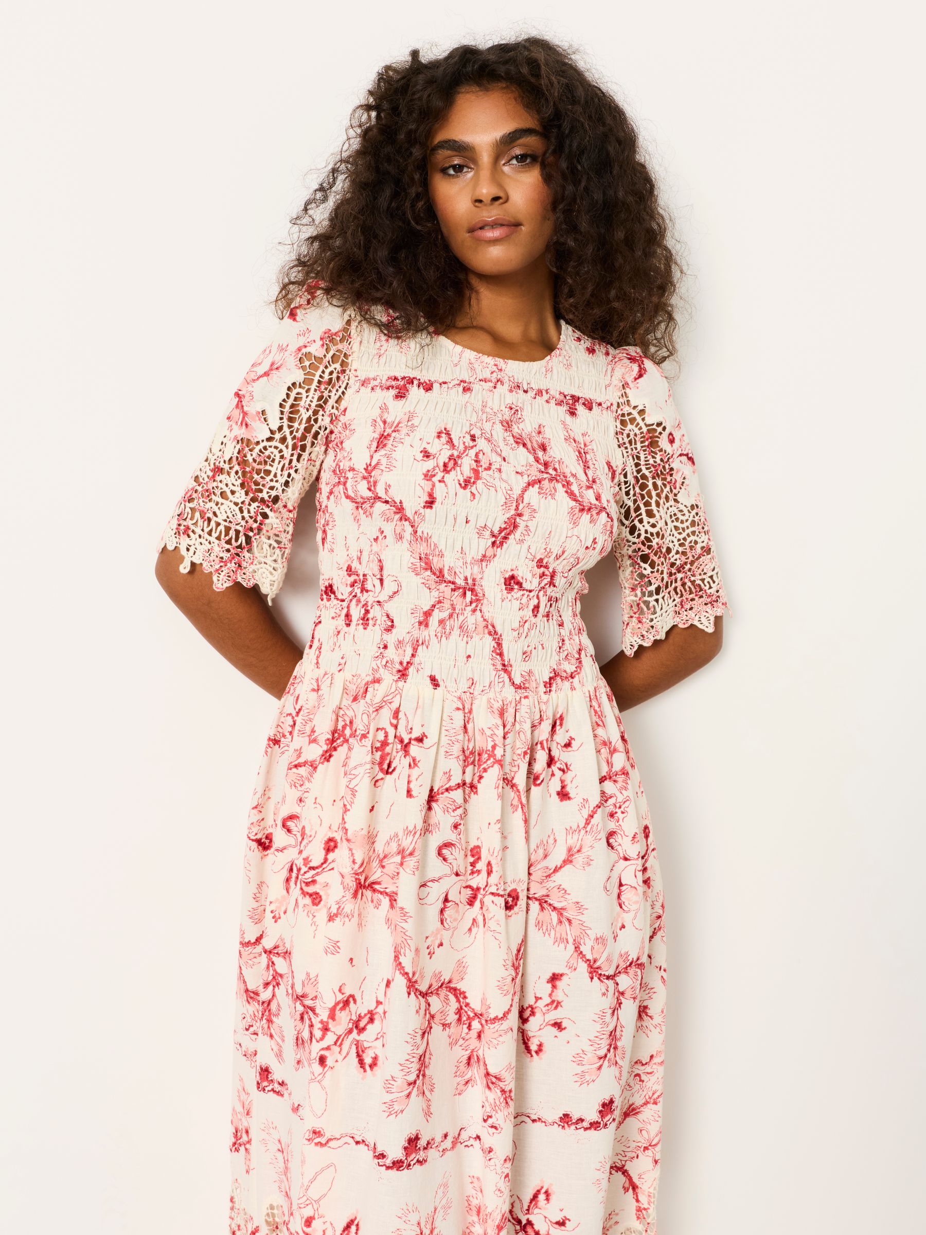Alice Ivory Vintage Bloom Petite Midi Dress - Image 3 of 7